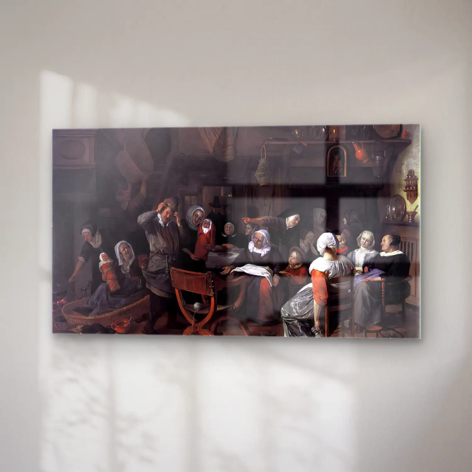 Jan Steen – Twin Birth Celebration cam tablo — sağ açıdan görünüm