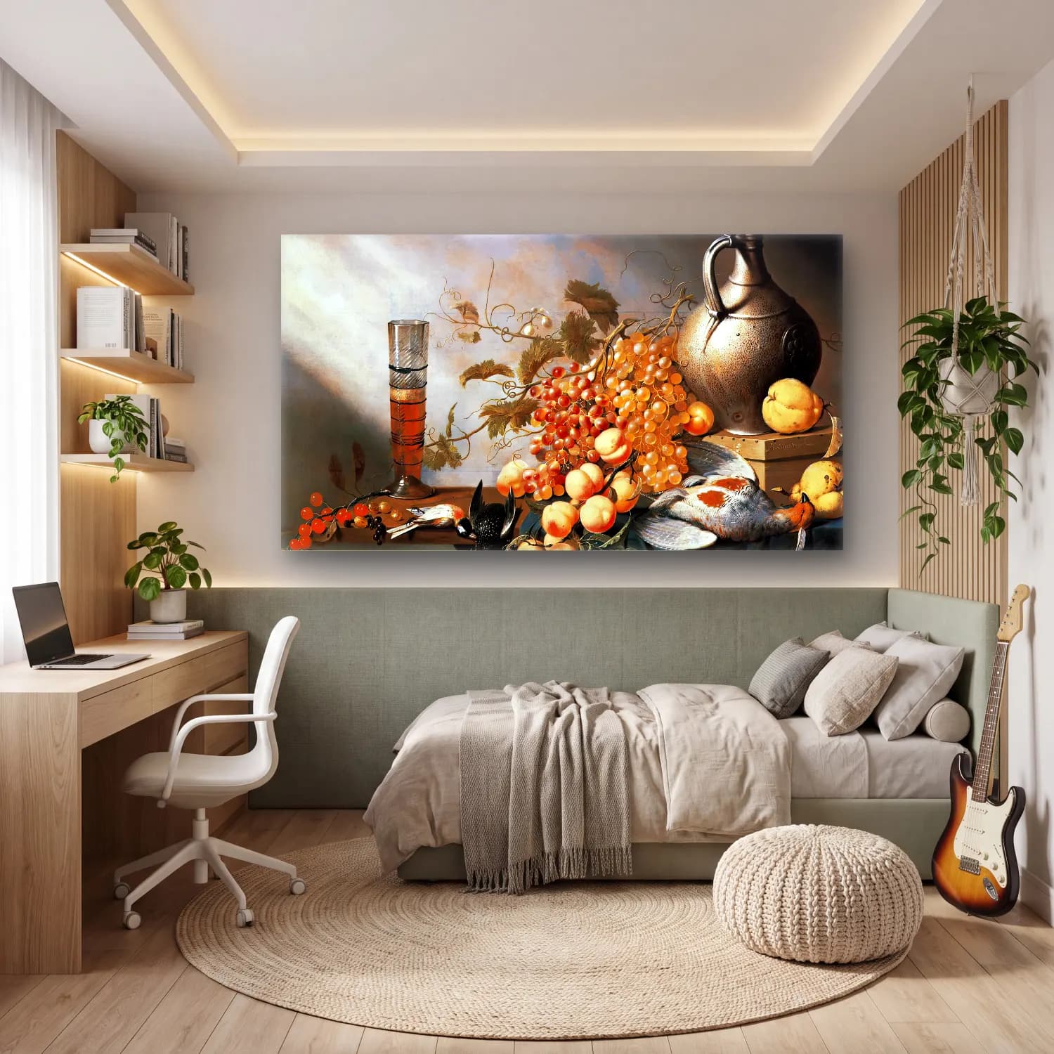 Harmen Steenwijck – Still-Life of Fruit and Dead Fowl cam tablo — genç odasında