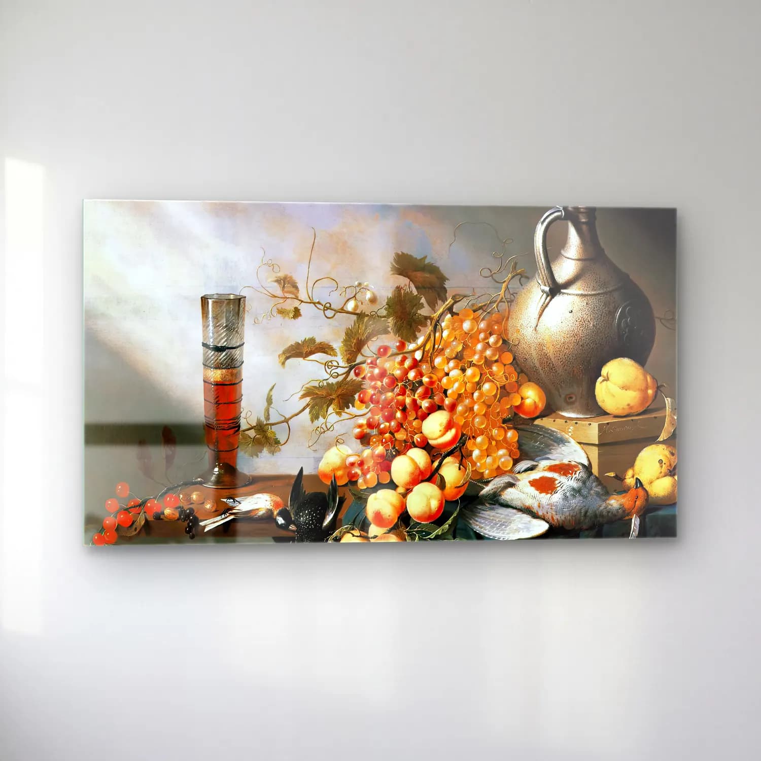 Harmen Steenwijck – Still-Life of Fruit and Dead Fowl cam tablo — sol açıdan görünüm