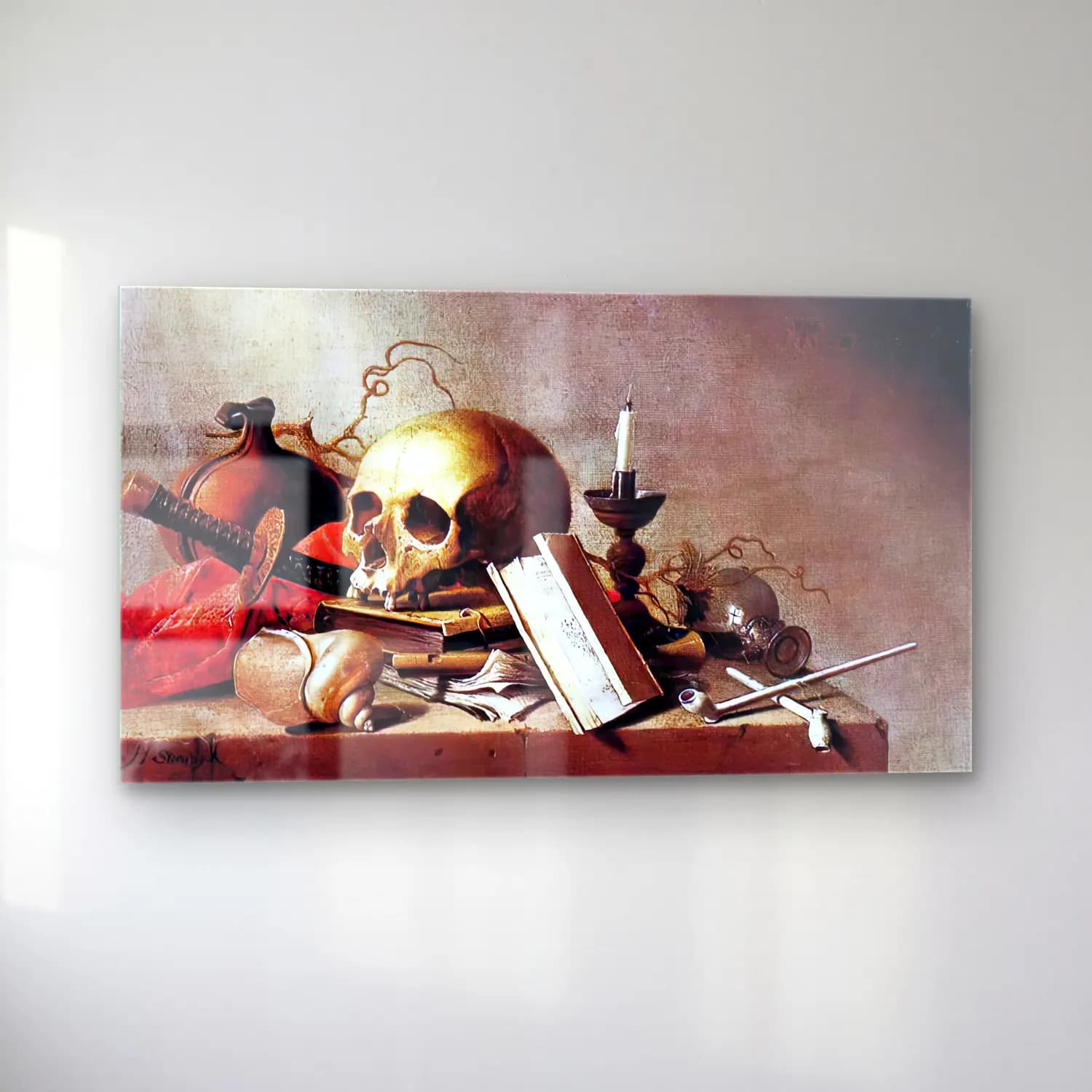 Harmen Steenwijck – Vanitas cam tablo — sol açıdan görünüm