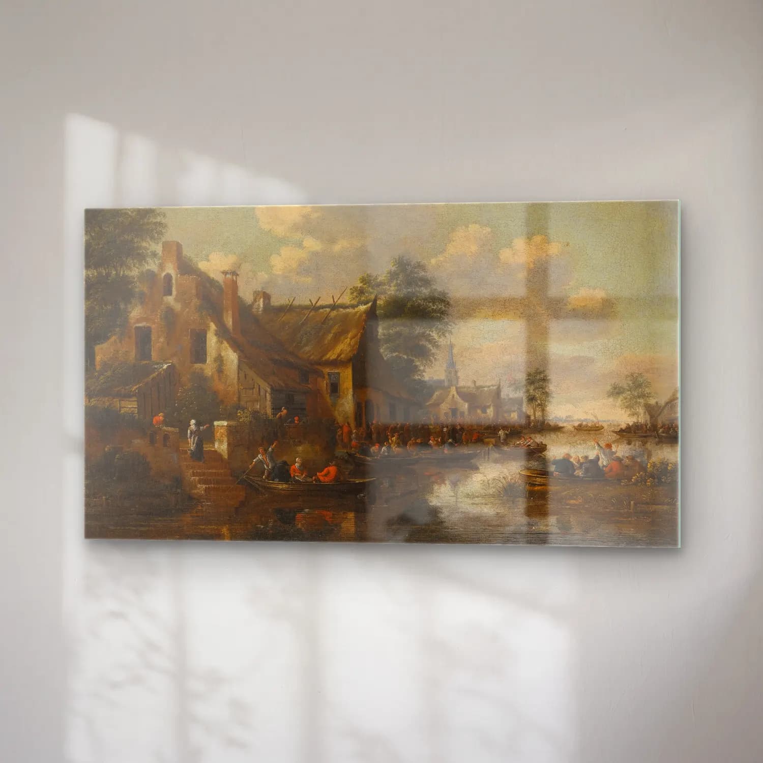 Thomas Heeremans – A Town On The Banks Of A River cam tablo — sağ açıdan görünüm