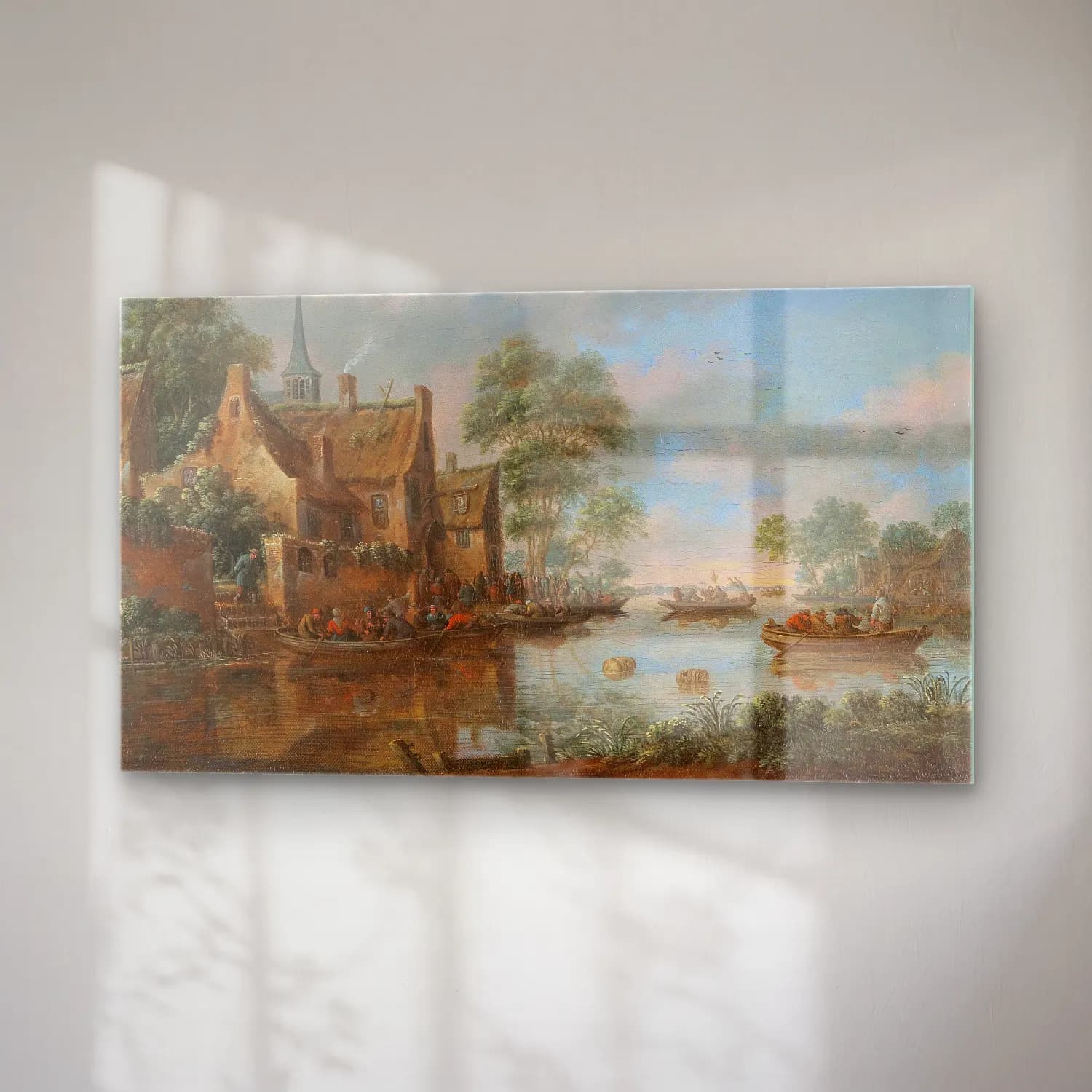 Thomas Heeremans – A river landscape with fishermen cam tablo — sağ açıdan görünüm