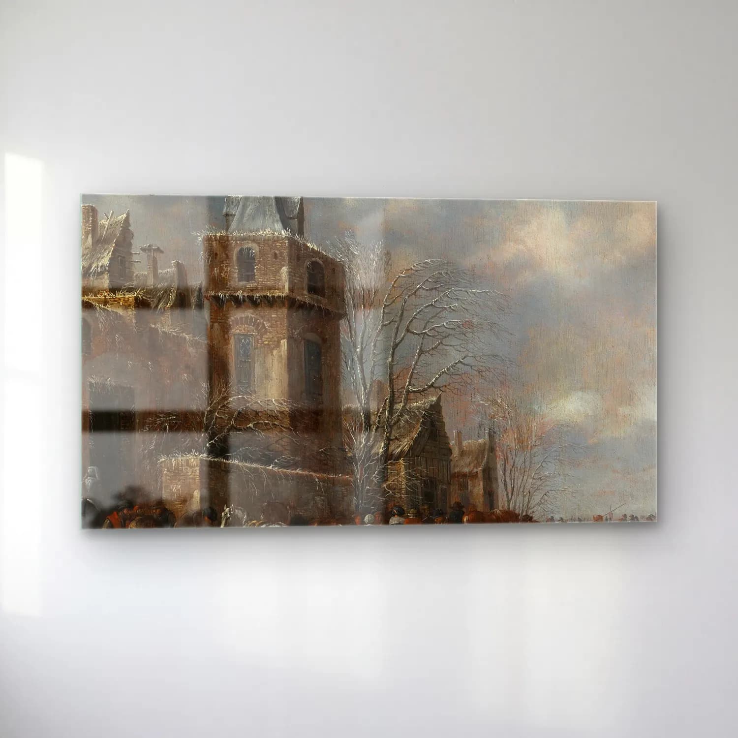 Thomas Heeremans – A winter landscape with skaters on the ice cam tablo — sol açıdan görünüm