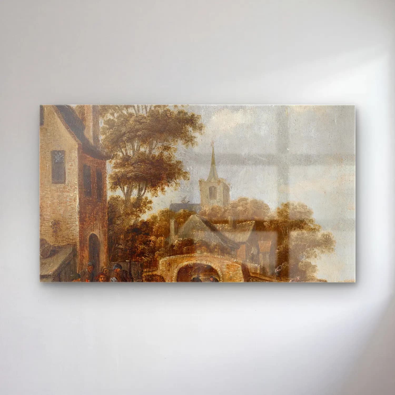 Thomas Heeremans – Flusslandschaft mit einem Fährboot cam tablo — Thomas Heeremans – Flusslandschaft mit einem Fährboot — yağlı boya dini sahne