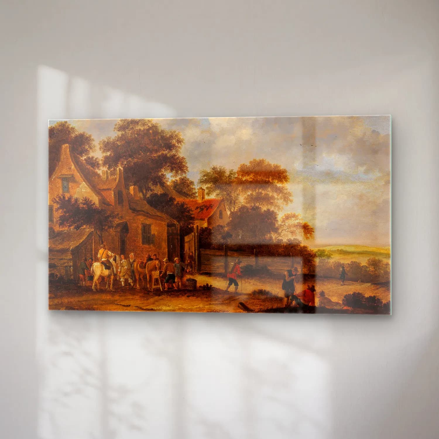 Thomas Heeremans – Travellers resting outside a tavern cam tablo — sağ açıdan görünüm