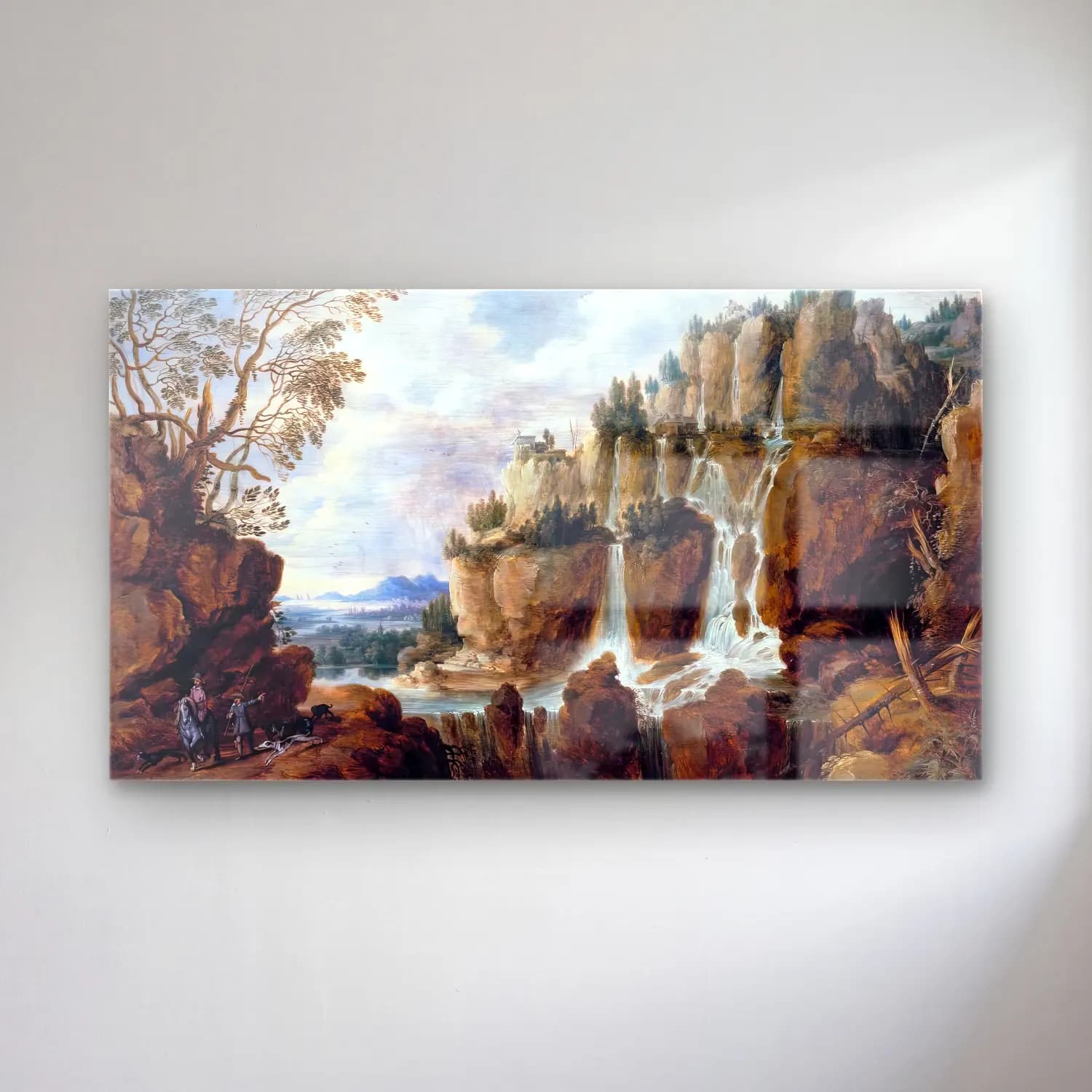 Lucas van Uden – Alpine Landscape cam tablo — Lucas van Uden – Alpine Landscape — yağlı boya şelale