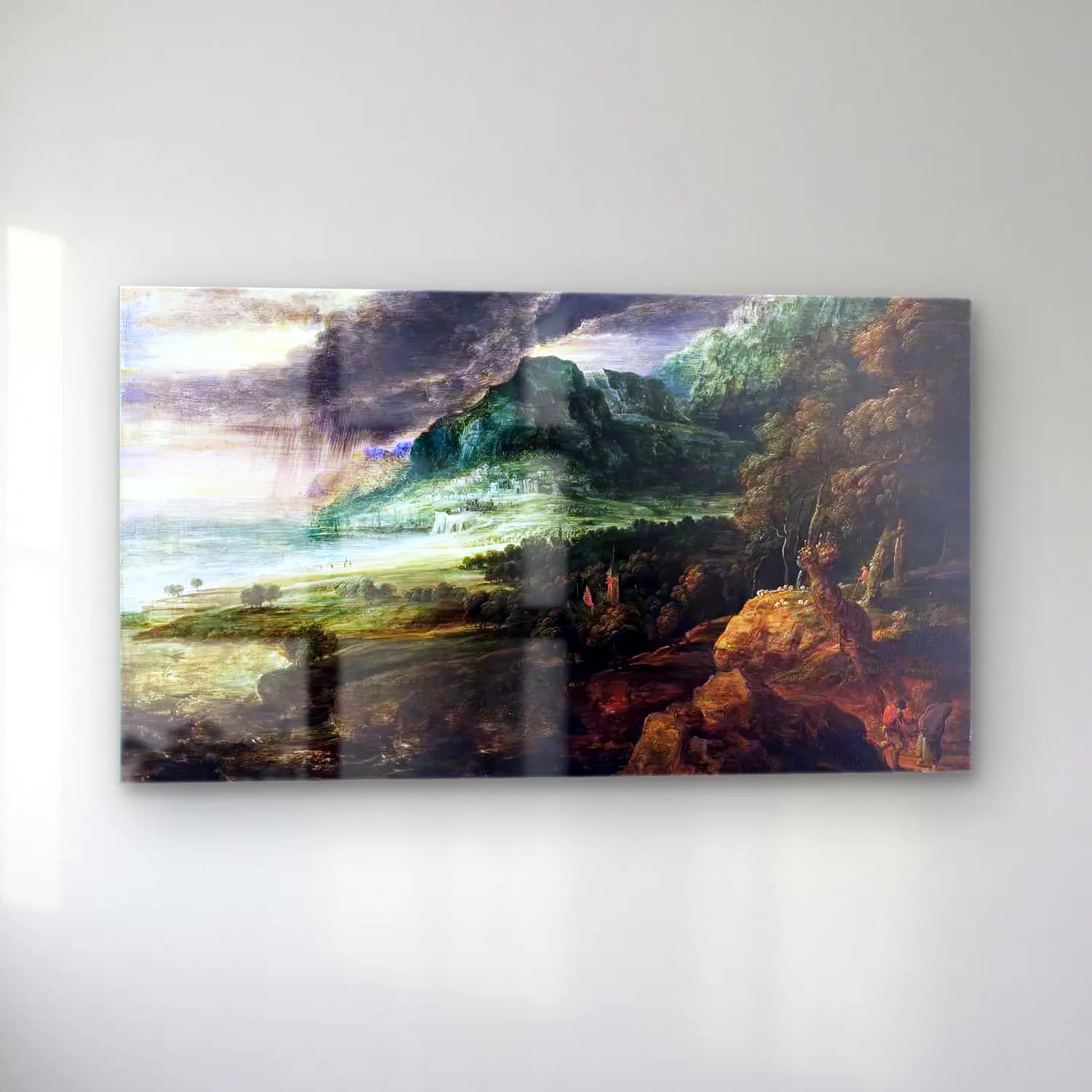 Lucas van Uden – Coastal Landscape with Storm cam tablo — sol açıdan görünüm