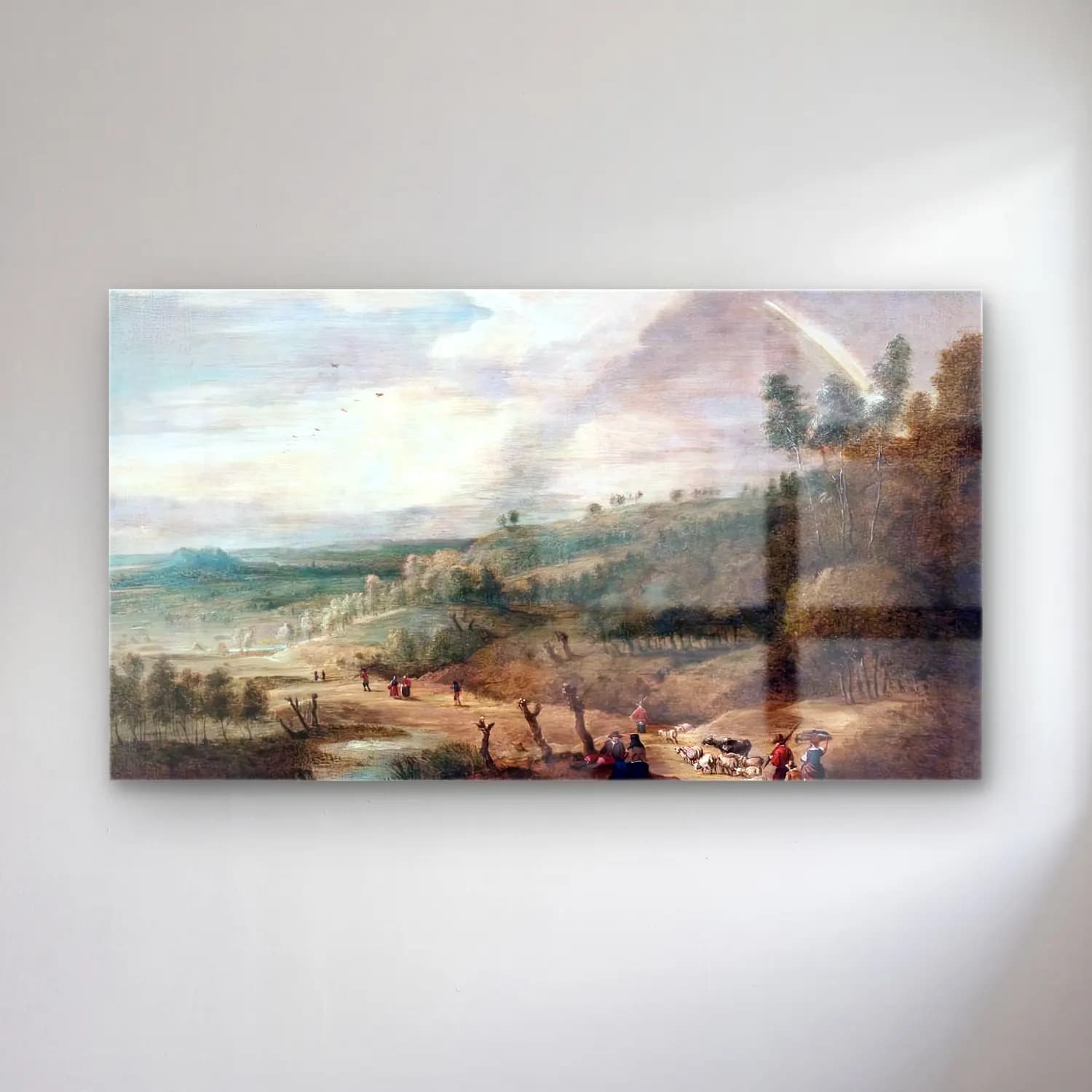 Lucas van Uden – Extensive Landscape cam tablo — Lucas van Uden – Extensive Landscape — yağlı boya kırda nehir