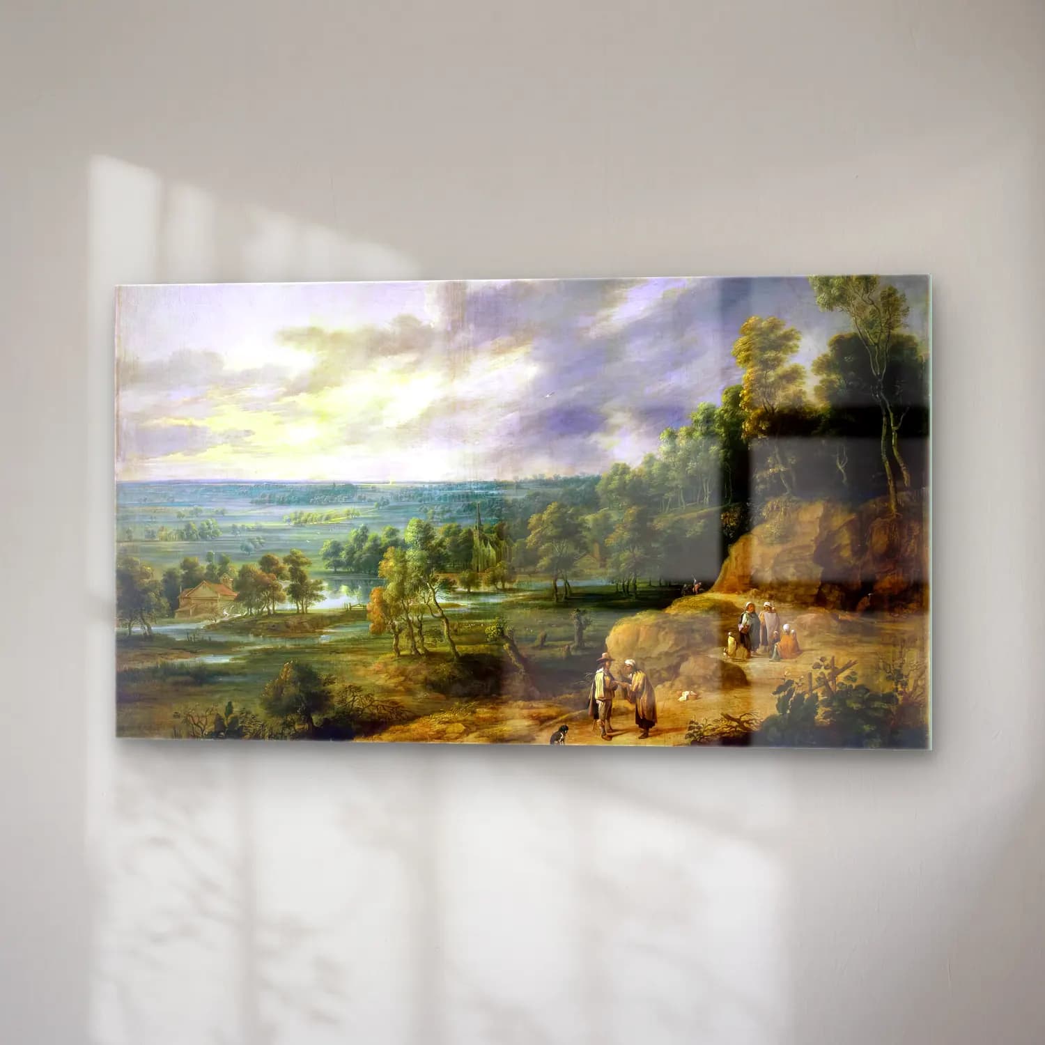 Lucas van Uden – Landscape with a Fortune-Teller cam tablo — sağ açıdan görünüm
