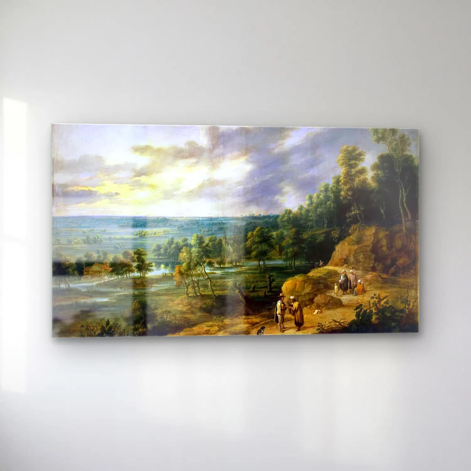 Lucas van Uden – Landscape with a Fortune-Teller cam tablo — sol açıdan görünüm