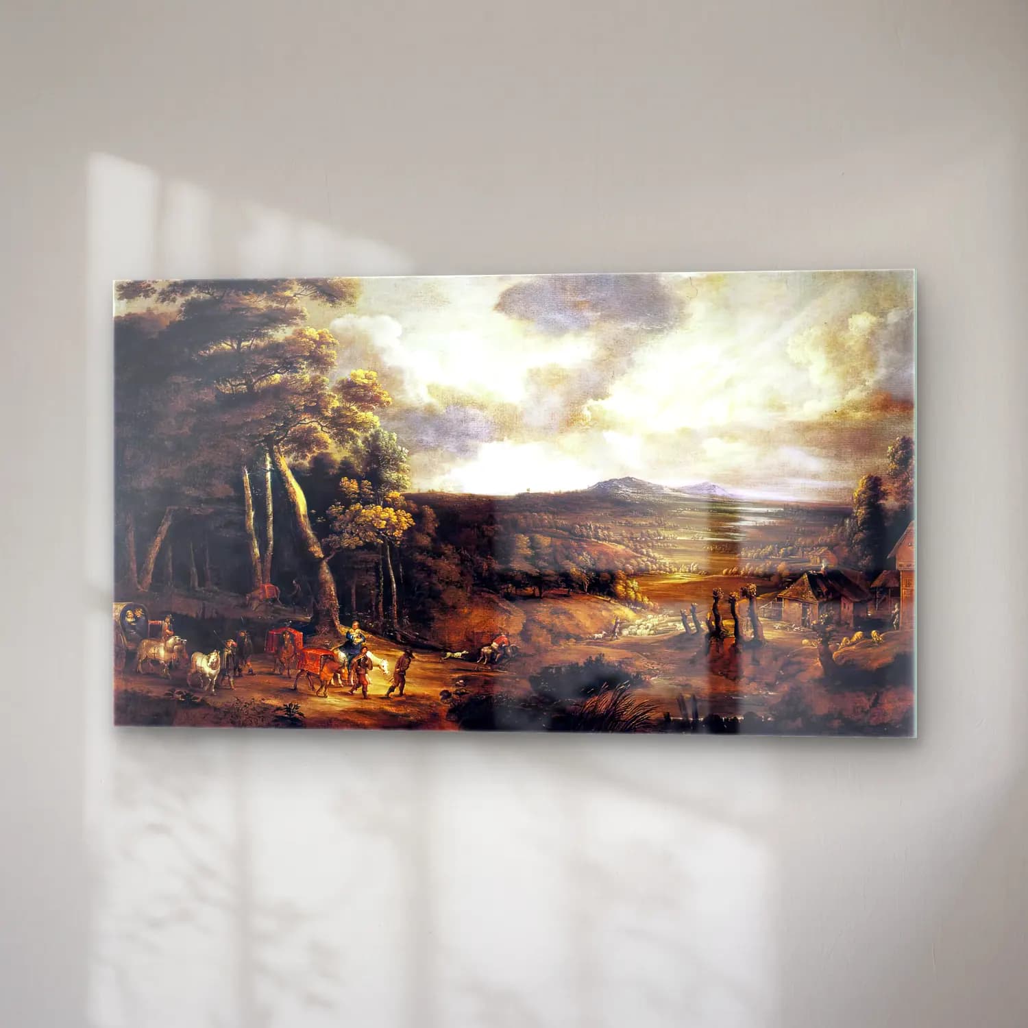 Lucas van Uden – Landscape with the Flight into Egypt cam tablo — sağ açıdan görünüm