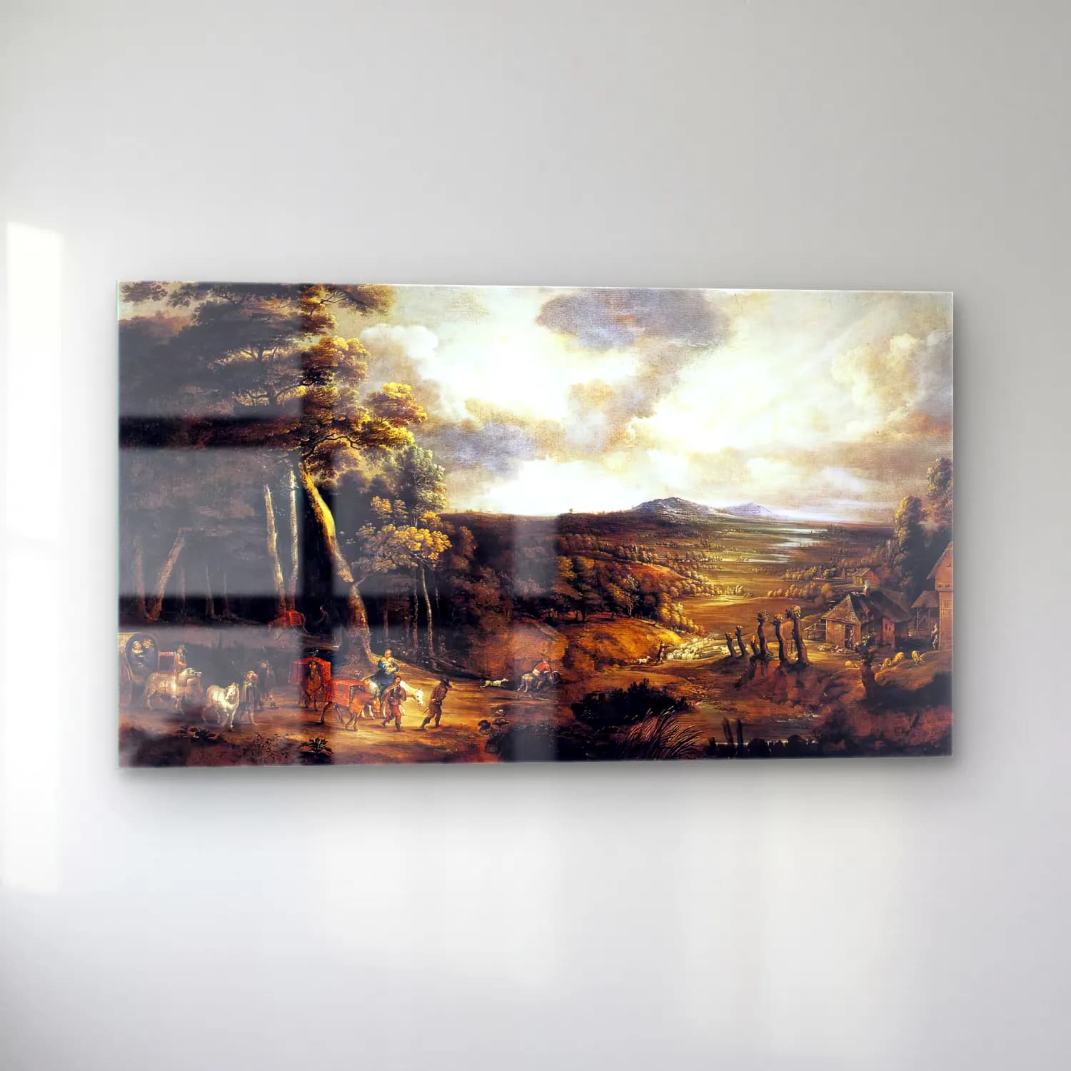 Lucas van Uden – Landscape with the Flight into Egypt cam tablo — sol açıdan görünüm