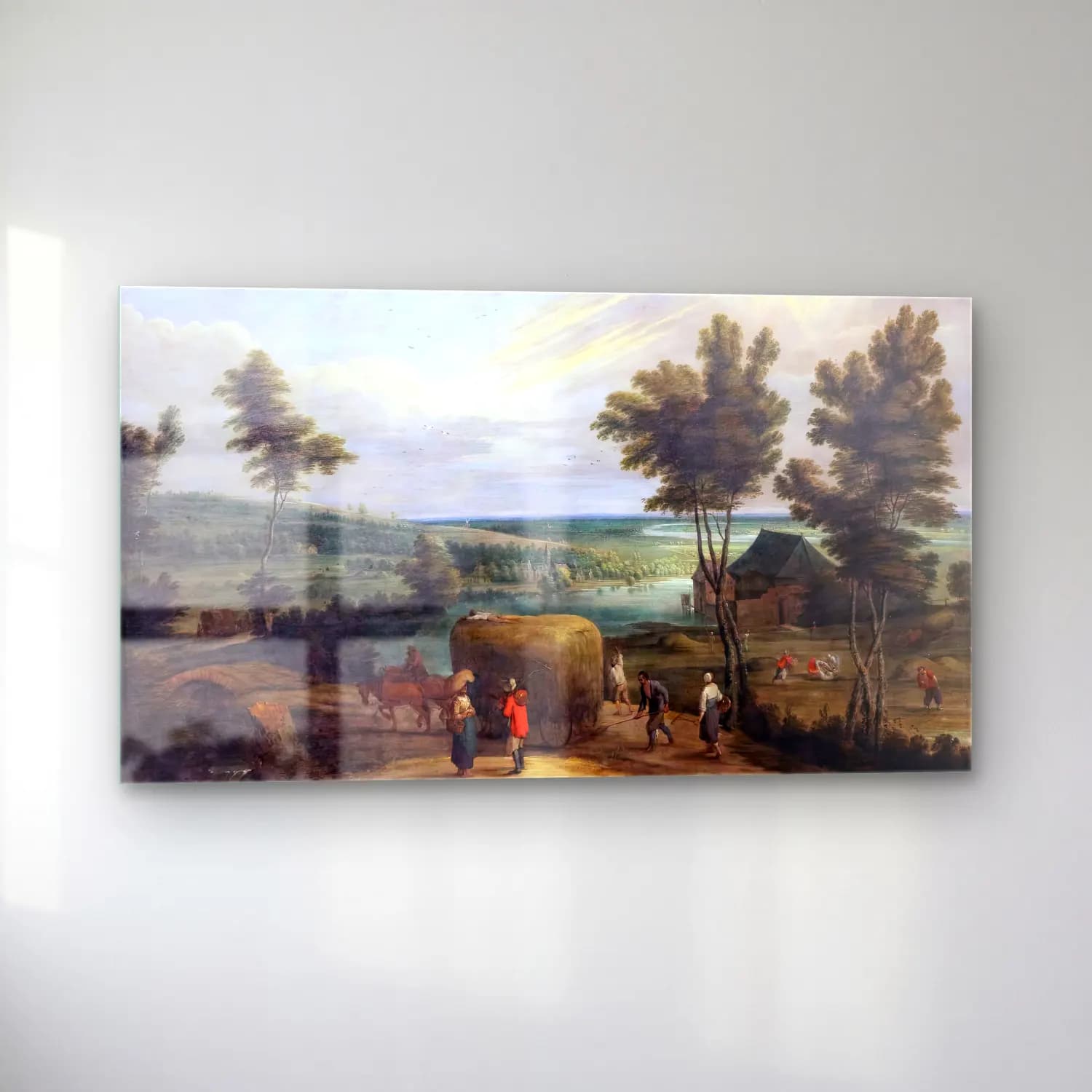 Lucas van Uden – Summer Landscape, Haying cam tablo — sol açıdan görünüm