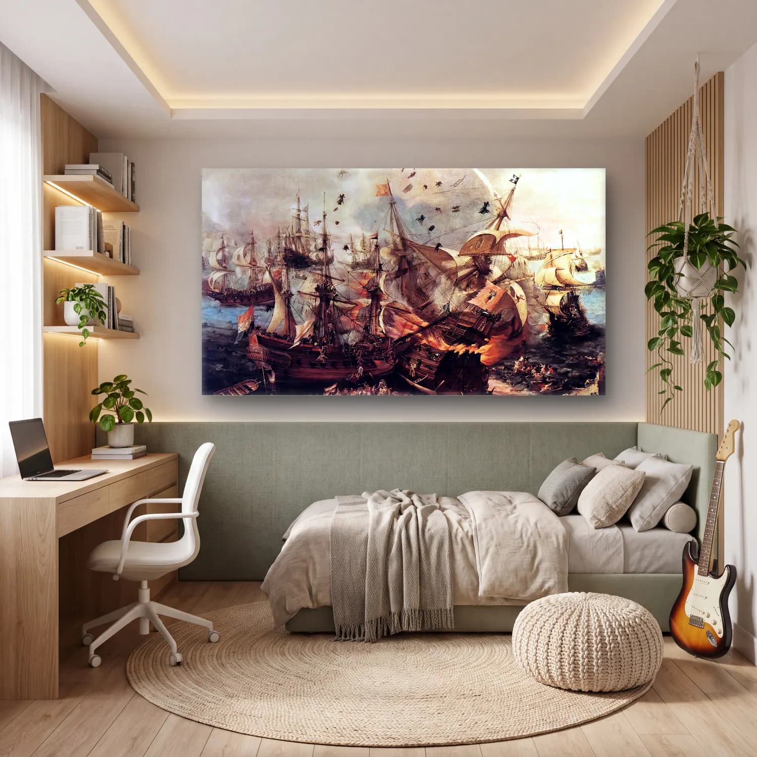 Hendrick Cornelisz Vroom – Battle of Gibraltar cam tablo — genç odasında