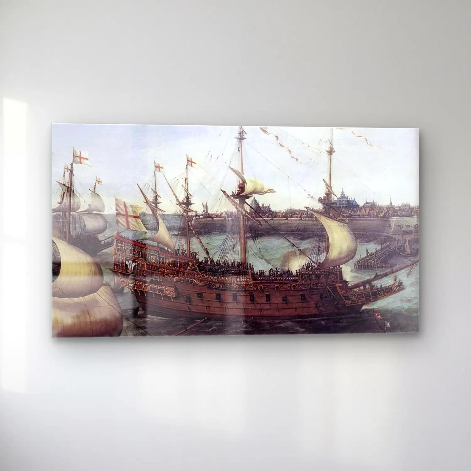 Hendrick Cornelisz Vroom – The Arrival at Vlissingen of the Elector Palatinate… cam tablo — sol açıdan görünüm