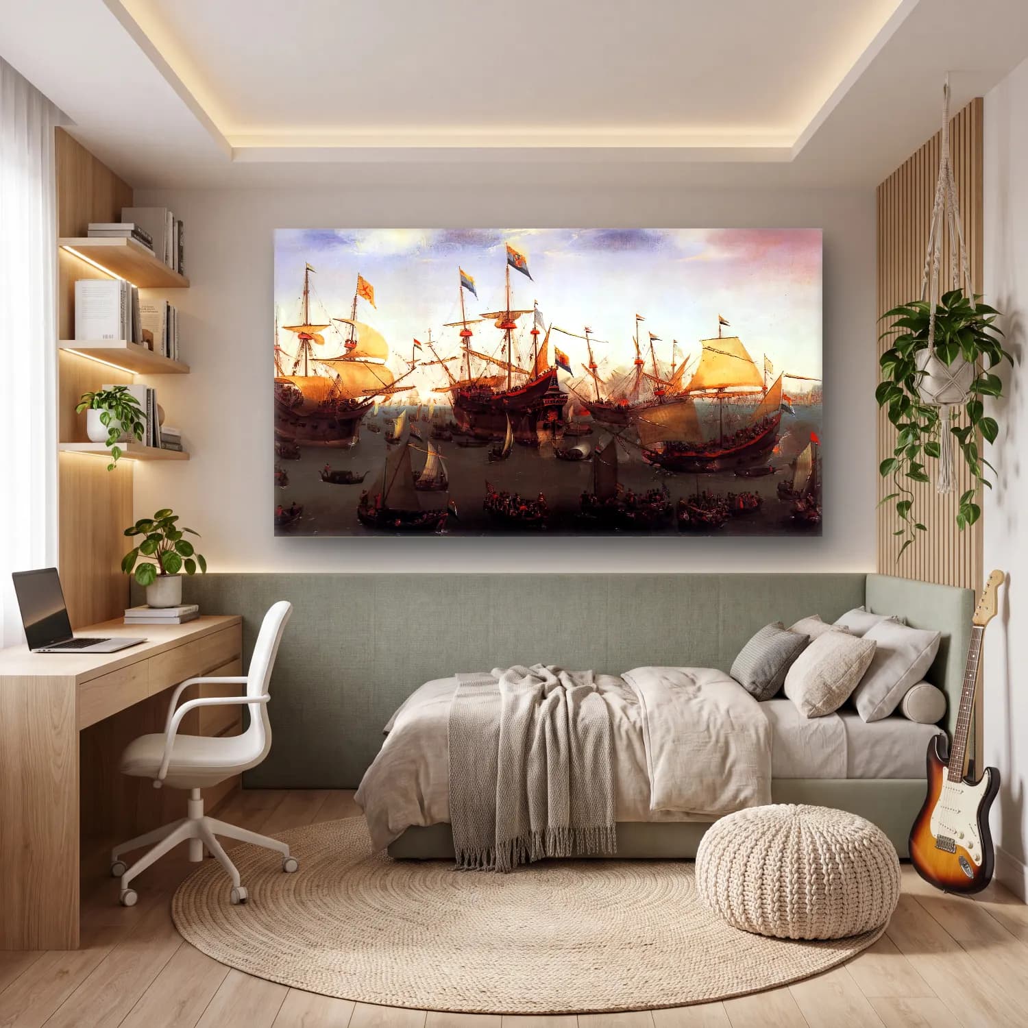 Hendrick Cornelisz Vroom – The Return in Amsterdam of the Second Expedition to the… cam tablo — genç odasında