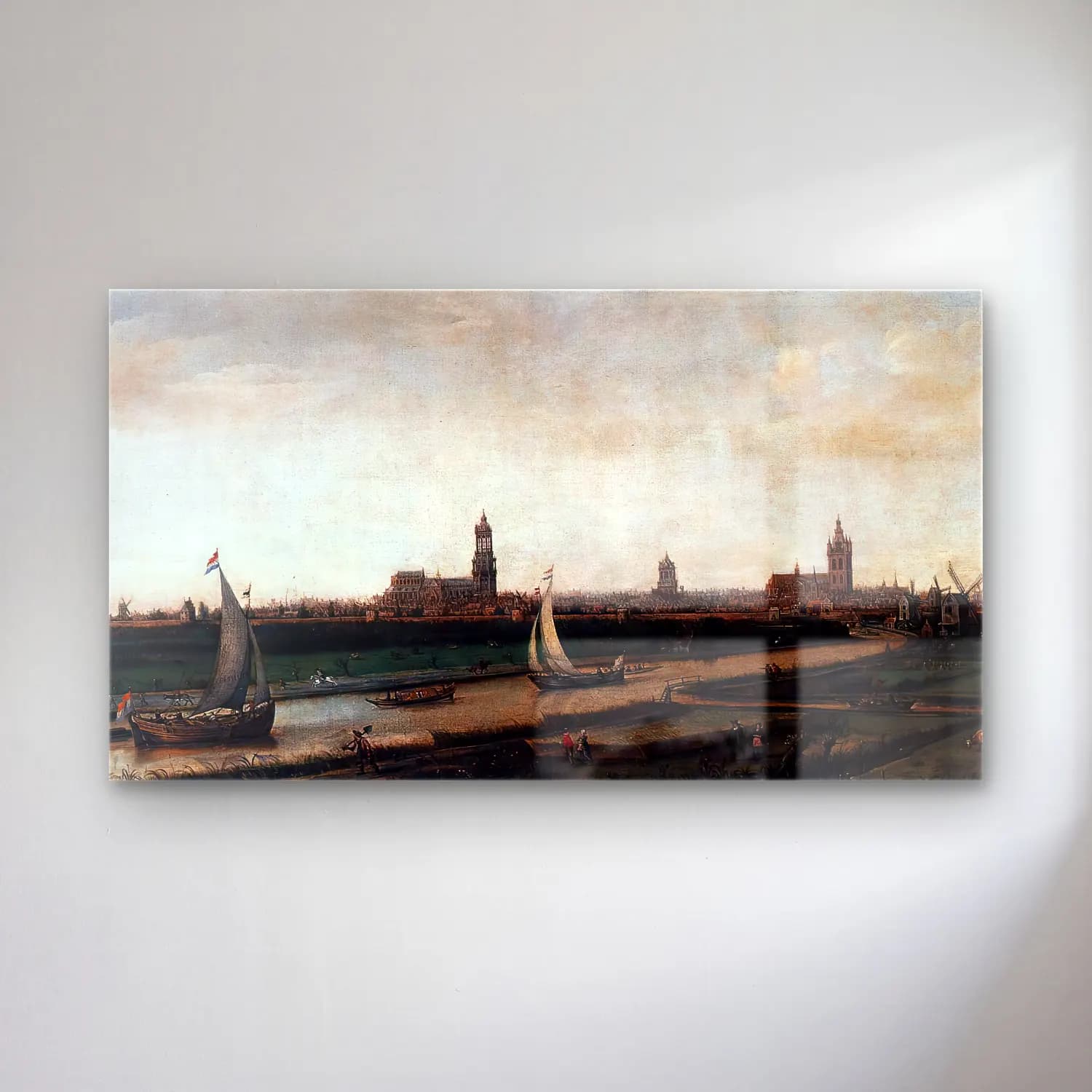 Hendrick Cornelisz Vroom – View of Delft from the Northwest cam tablo — Hendrick Cornelisz Vroom – View of Delft from the Northwest — yağlı boya liman ve tekneler