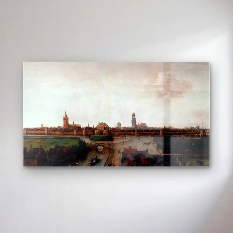 Hendrick Cornelisz Vroom – View of Delft from the Southwest cam tablo — Hendrick Cornelisz Vroom – View of Delft from the Southwest — yağlı boya şato