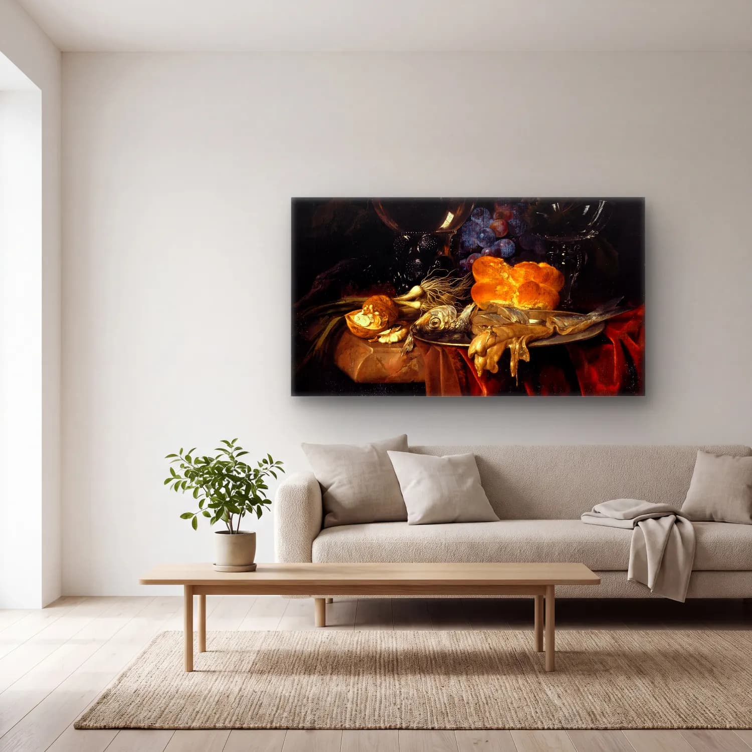 Willem van Aelst – Das Frühstück cam tablo — açık renk salonda
