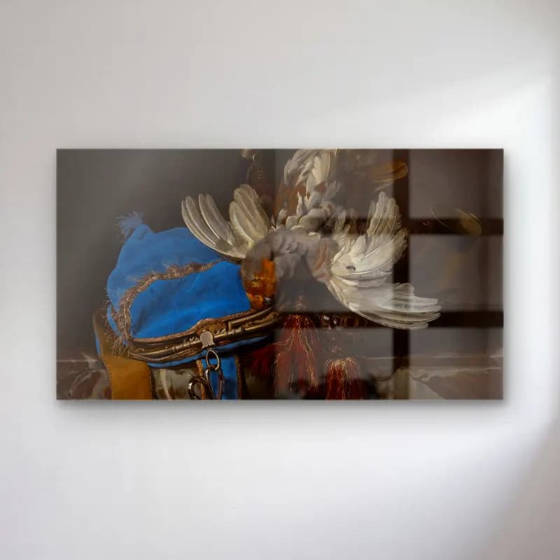 Willem van Aelst – Hunt Still Life with a Velvet Bag on a Marble Ledge (circa… cam tablo — Willem van Aelst – Hunt Still Life with a Velvet Bag on a Marble Ledge (circa… — yağlı boya horoz