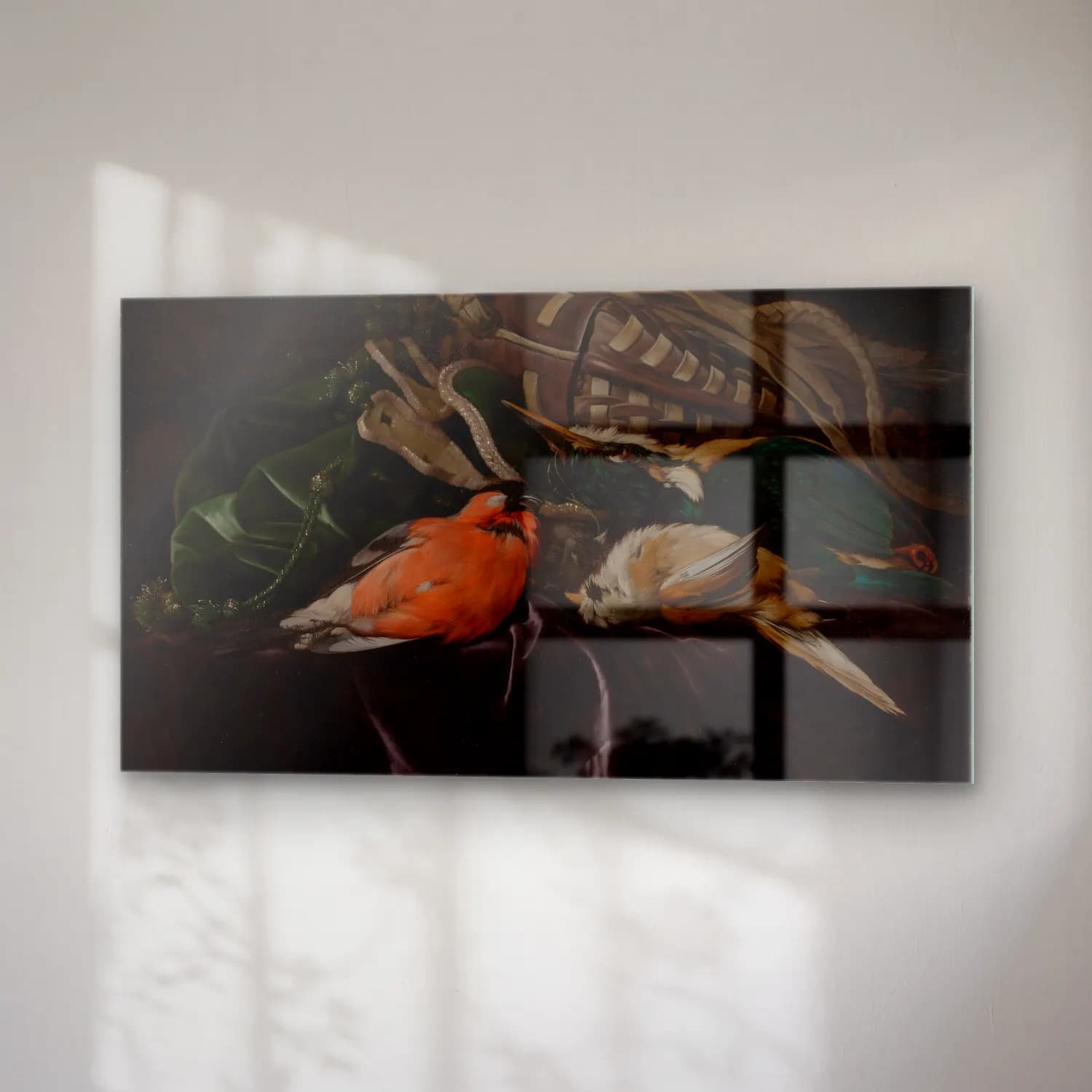 Willem van Aelst – Still Life with Dead Birds and Game Bag cam tablo — sağ açıdan görünüm