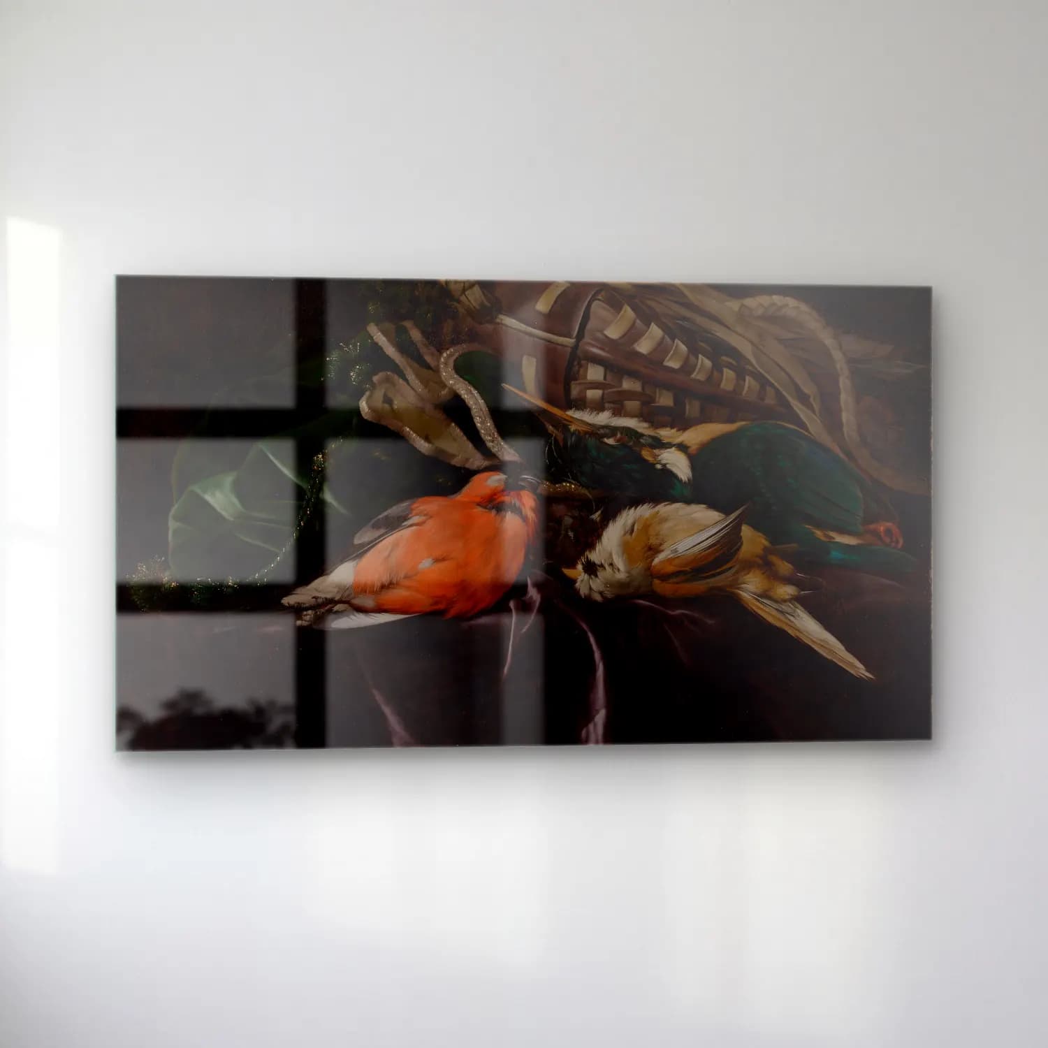 Willem van Aelst – Still Life with Dead Birds and Game Bag cam tablo — sol açıdan görünüm