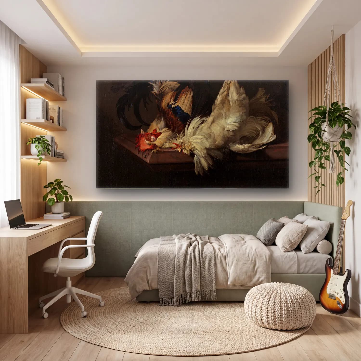 Willem van Aelst – Still Life with Fowl cam tablo — genç odasında