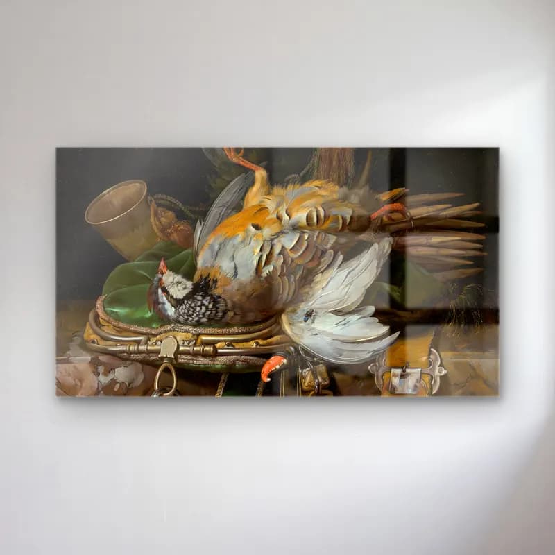 Willem van Aelst – Still Life with Partridges cam tablo — Willem van Aelst – Still Life with Partridges — yağlı boya horoz