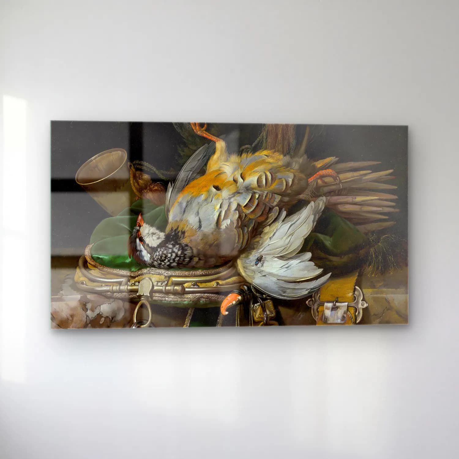 Willem van Aelst – Still Life with Partridges cam tablo — sol açıdan görünüm