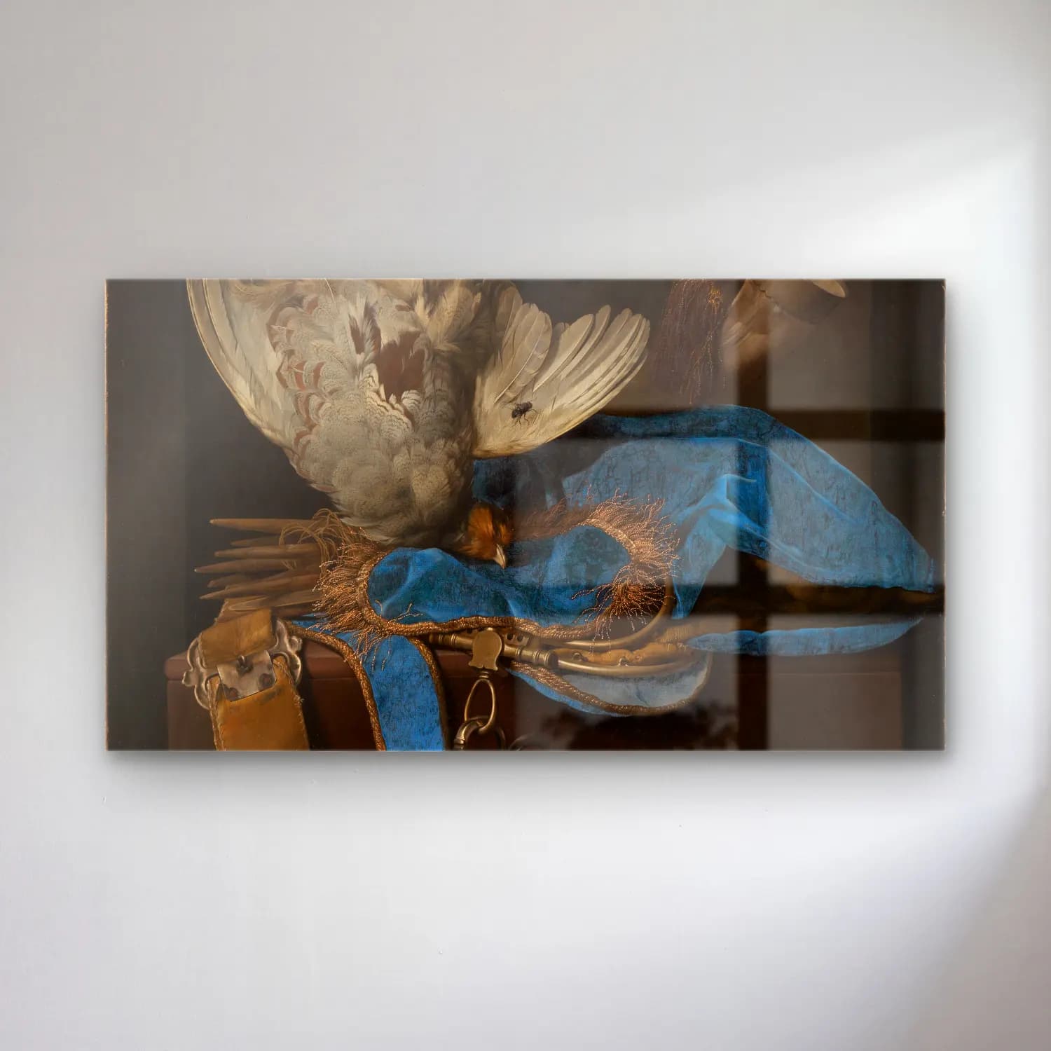 Willem van Aelst – Stillleben mit Jagdgeräten und totem Rebhuhn cam tablo — Willem van Aelst – Stillleben mit Jagdgeräten und totem Rebhuhn — yağlı boya horoz