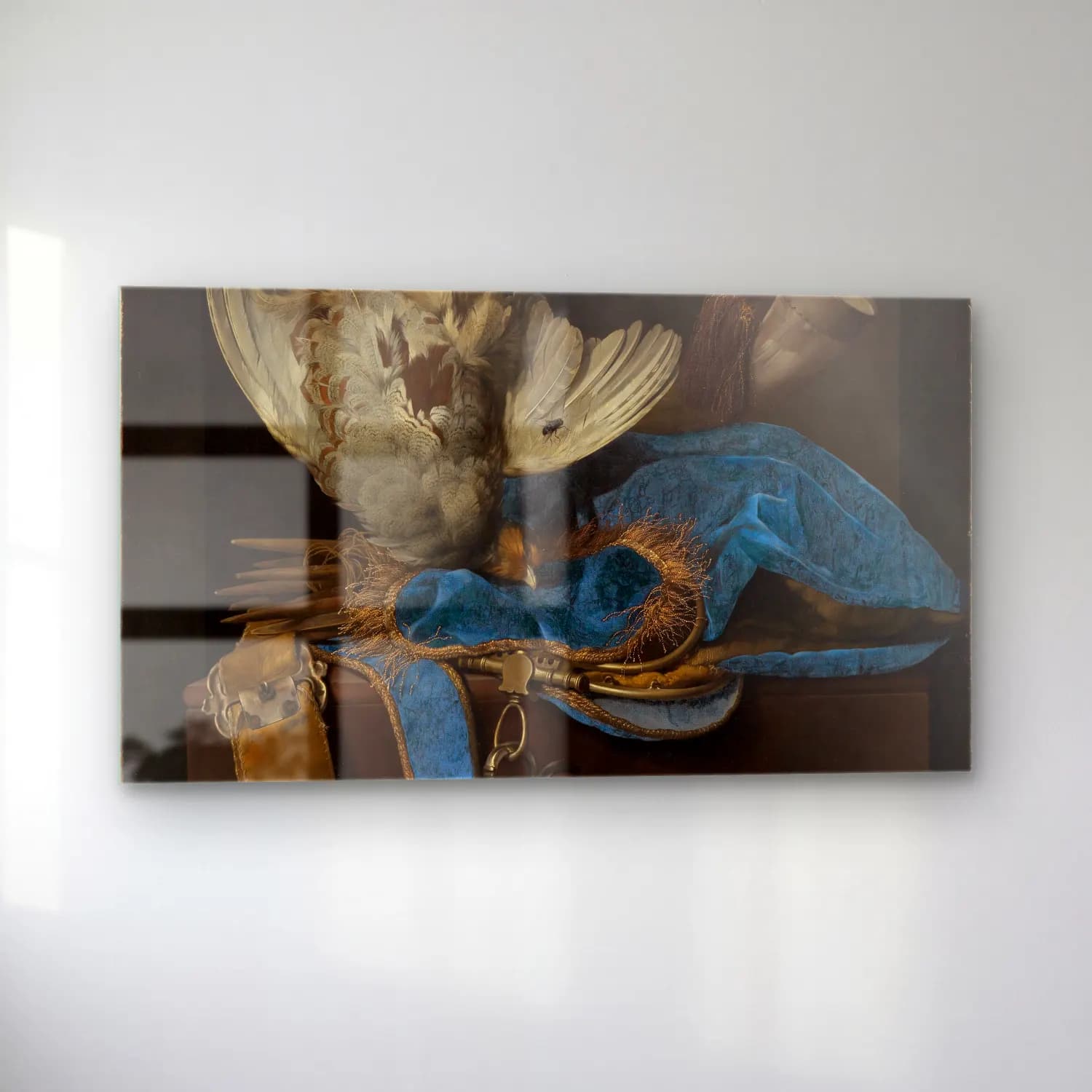 Willem van Aelst – Stillleben mit Jagdgeräten und totem Rebhuhn cam tablo — sol açıdan görünüm