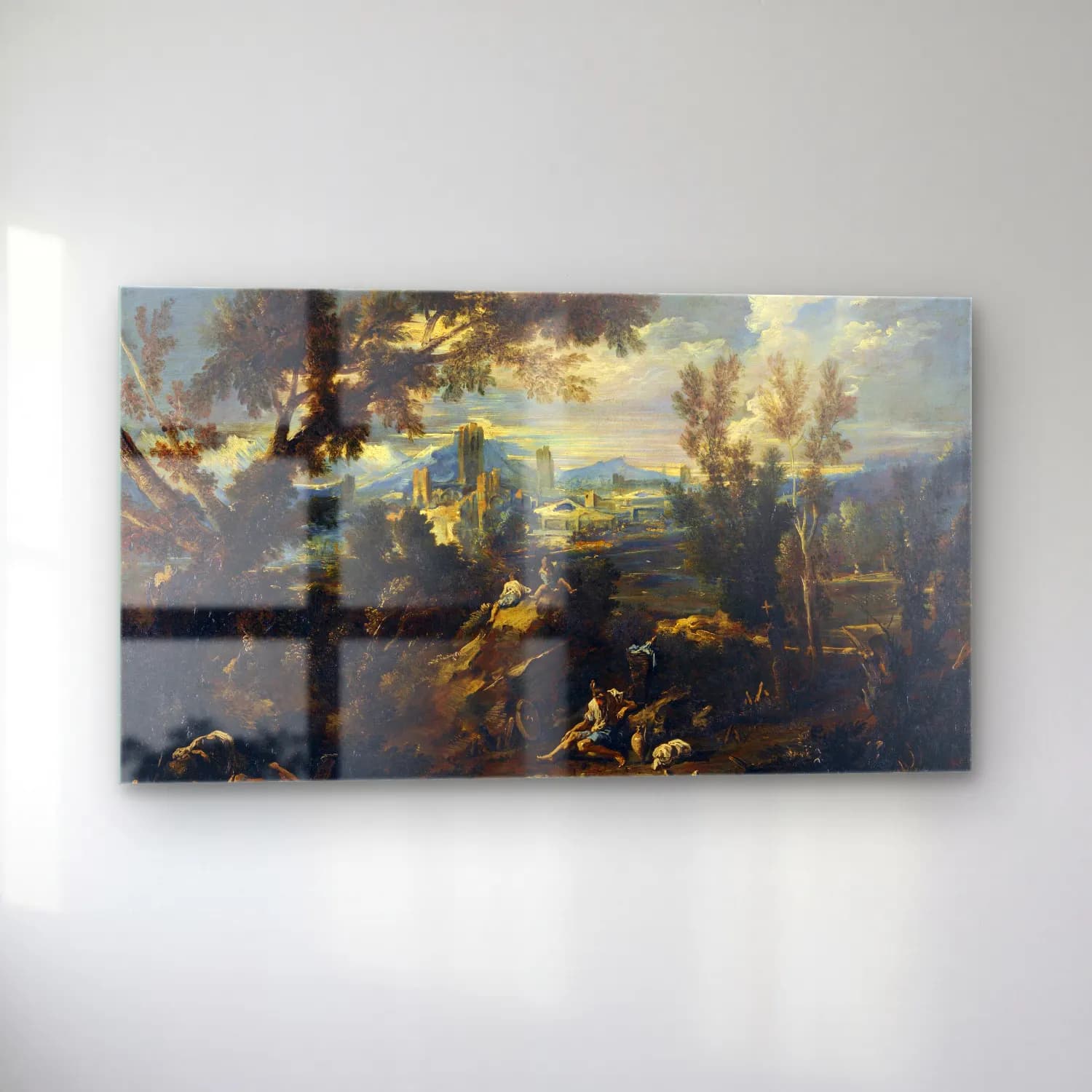 Alessandro Magnasco – Landscape with Shepherds cam tablo — sol açıdan görünüm