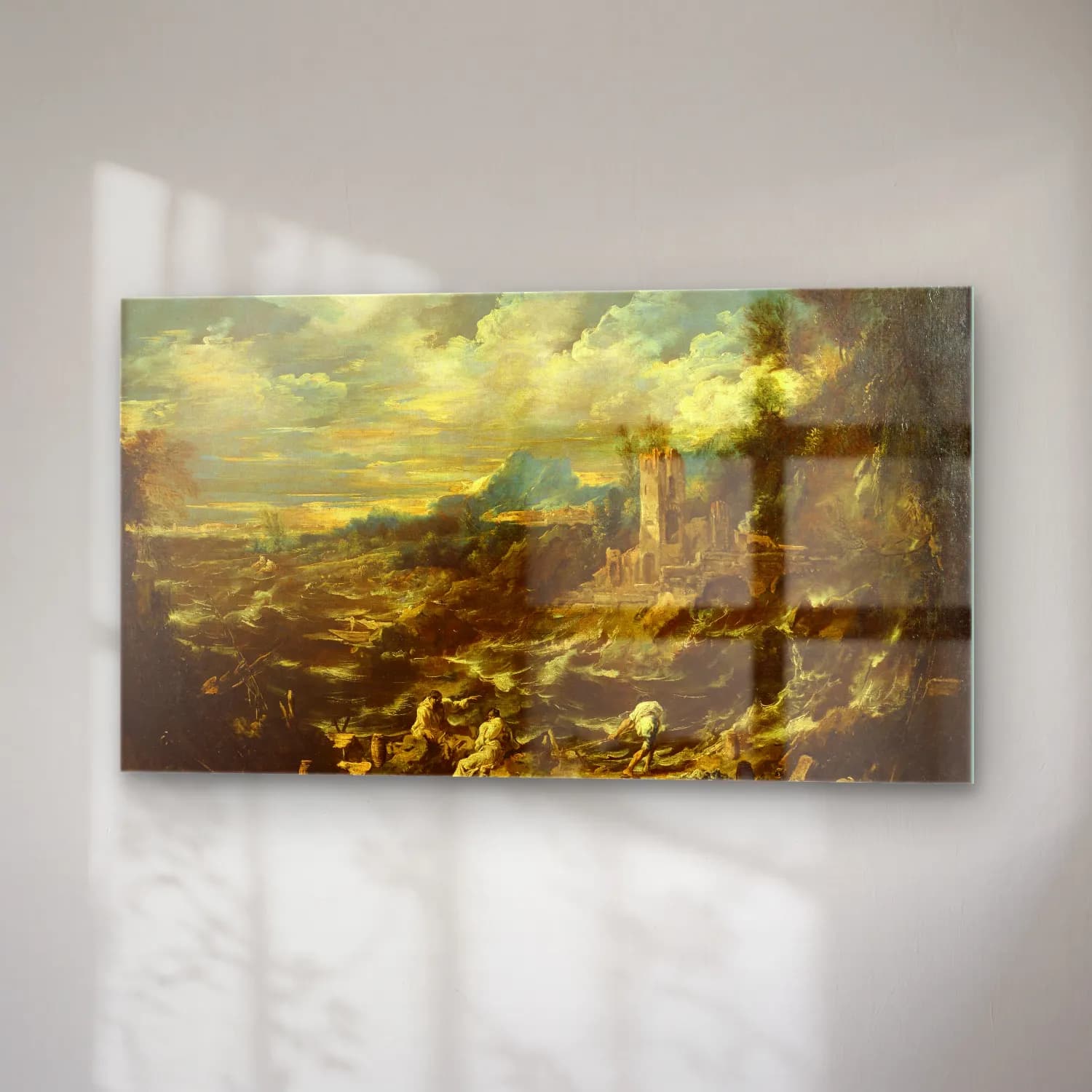 Alessandro Magnasco – Landscape with Stormy Sea cam tablo — sağ açıdan görünüm