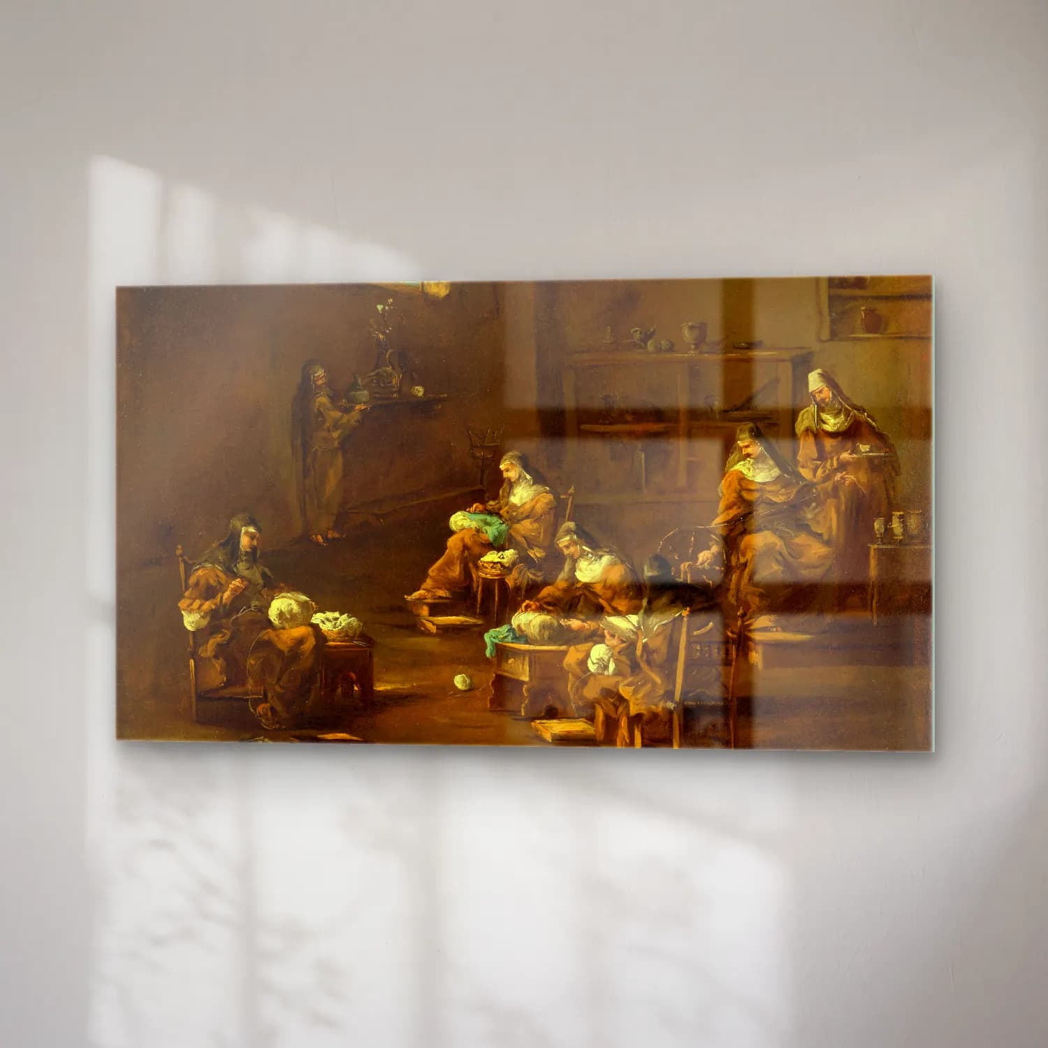 Alessandro Magnasco – Nuns at Work cam tablo — sağ açıdan görünüm
