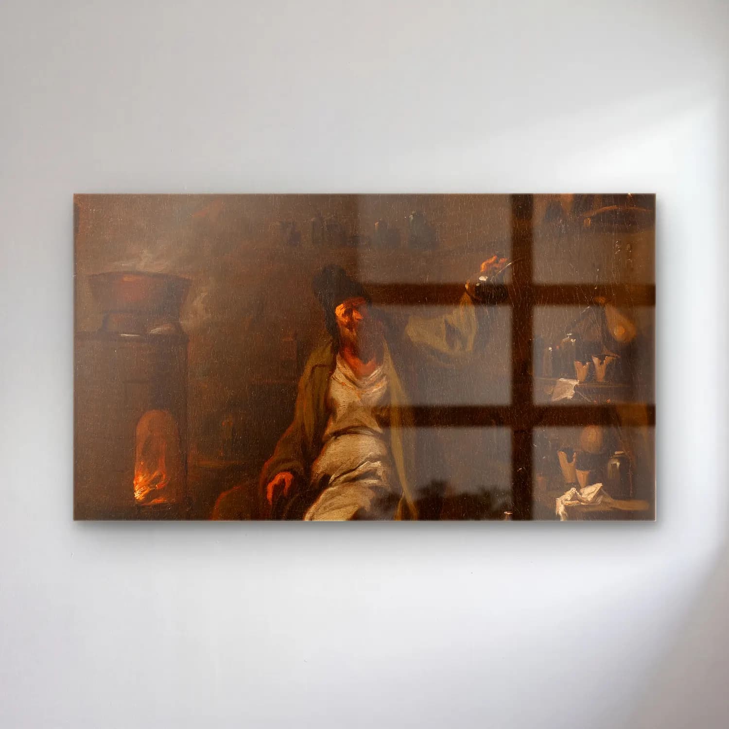Alessandro Magnasco – The Alchemist cam tablo — Alessandro Magnasco – The Alchemist — yağlı boya erkek portresi