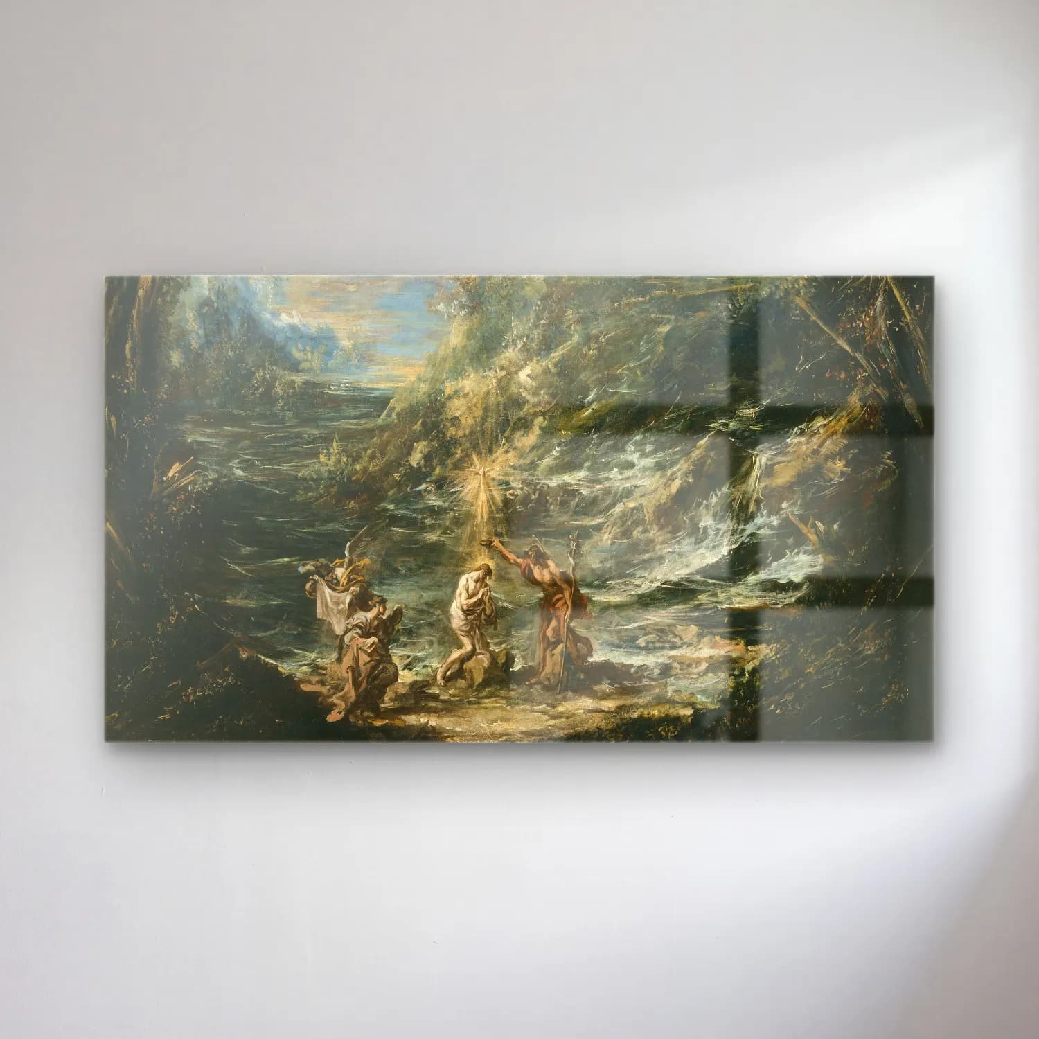 Alessandro Magnasco – The Baptism of Christ cam tablo — Alessandro Magnasco – The Baptism of Christ — yağlı boya mitolojik sahne