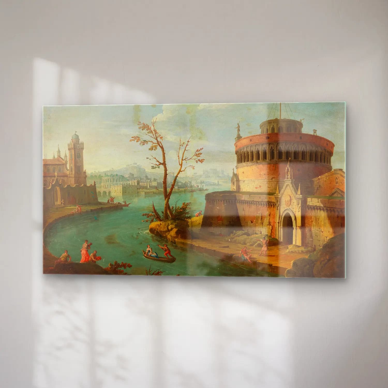 Antonio Joli – An Italianate capriccio river landscape cam tablo — sağ açıdan görünüm
