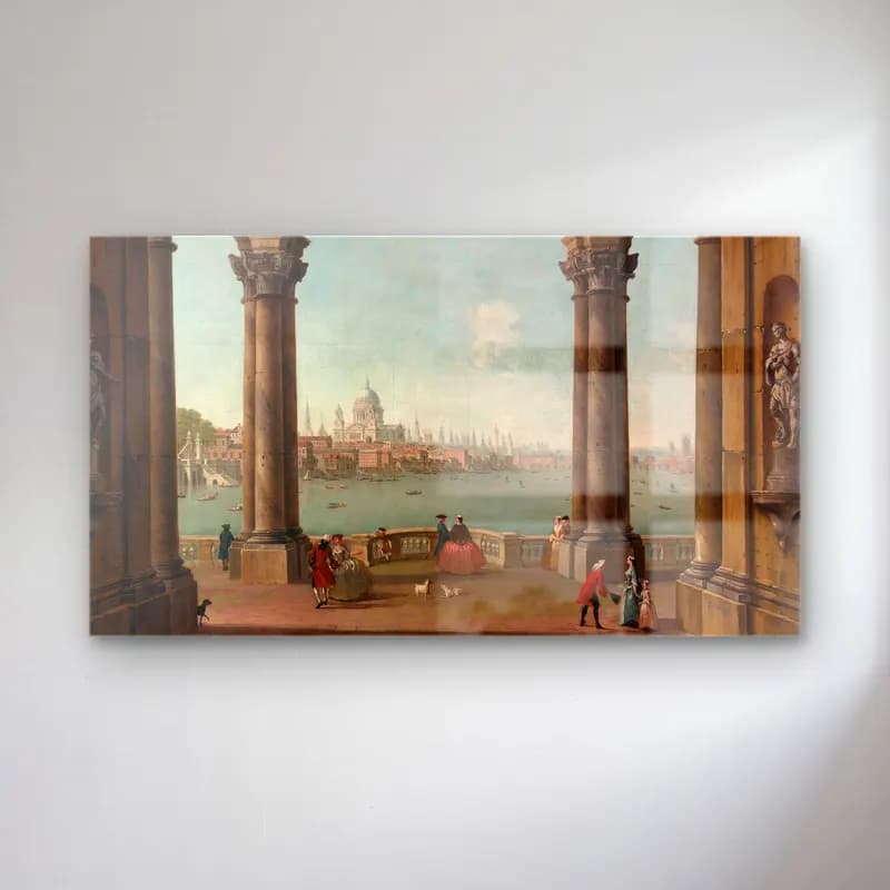 Antonio Joli – Capriccio with St. Paul’s and Old London Bridge cam tablo — Antonio Joli – Capriccio with St. Paul’s and Old London Bridge — yağlı boya dini sahne