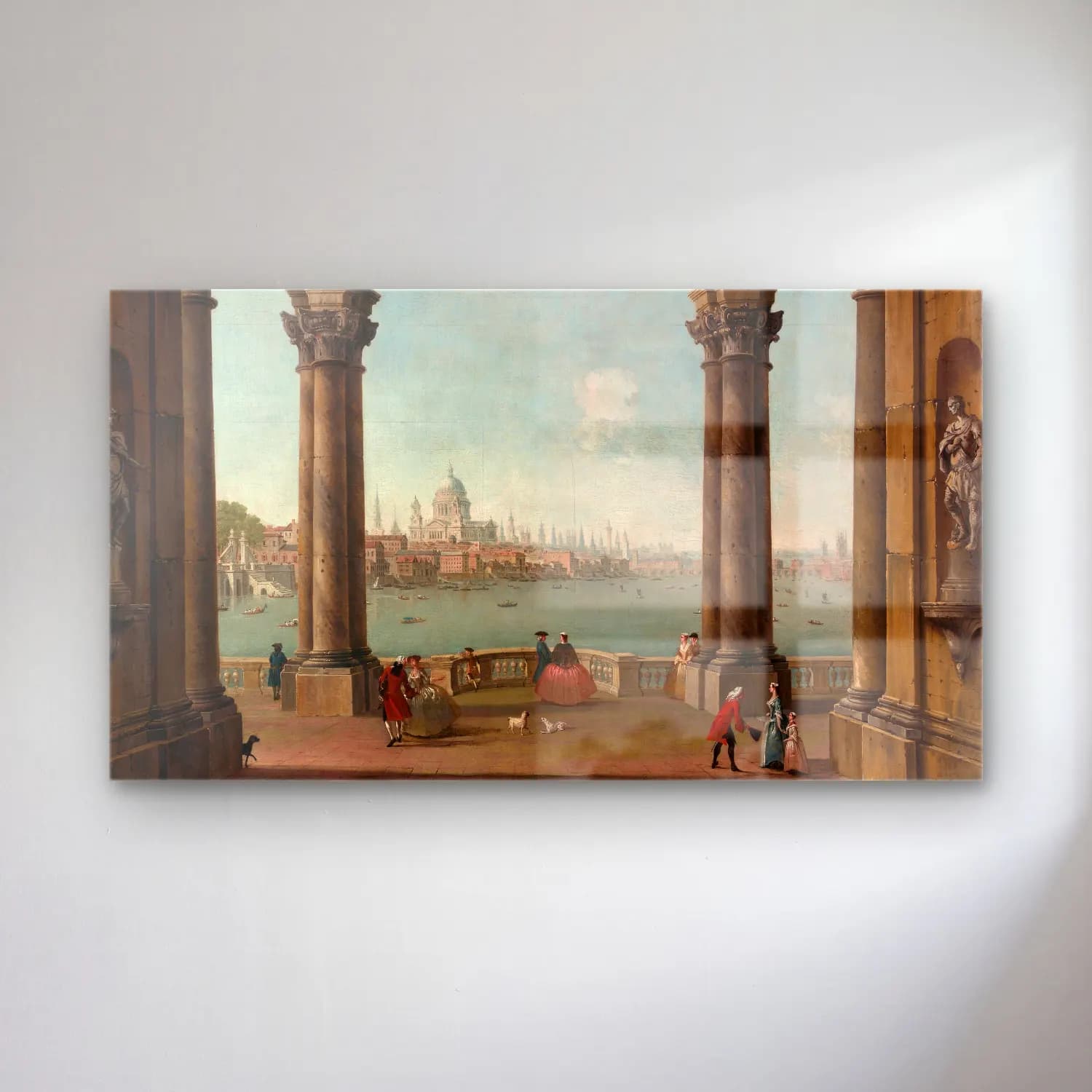 Antonio Joli – Capriccio with St. Paul’s and Old London Bridge cam tablo — Antonio Joli – Capriccio with St. Paul’s and Old London Bridge — yağlı boya dini sahne
