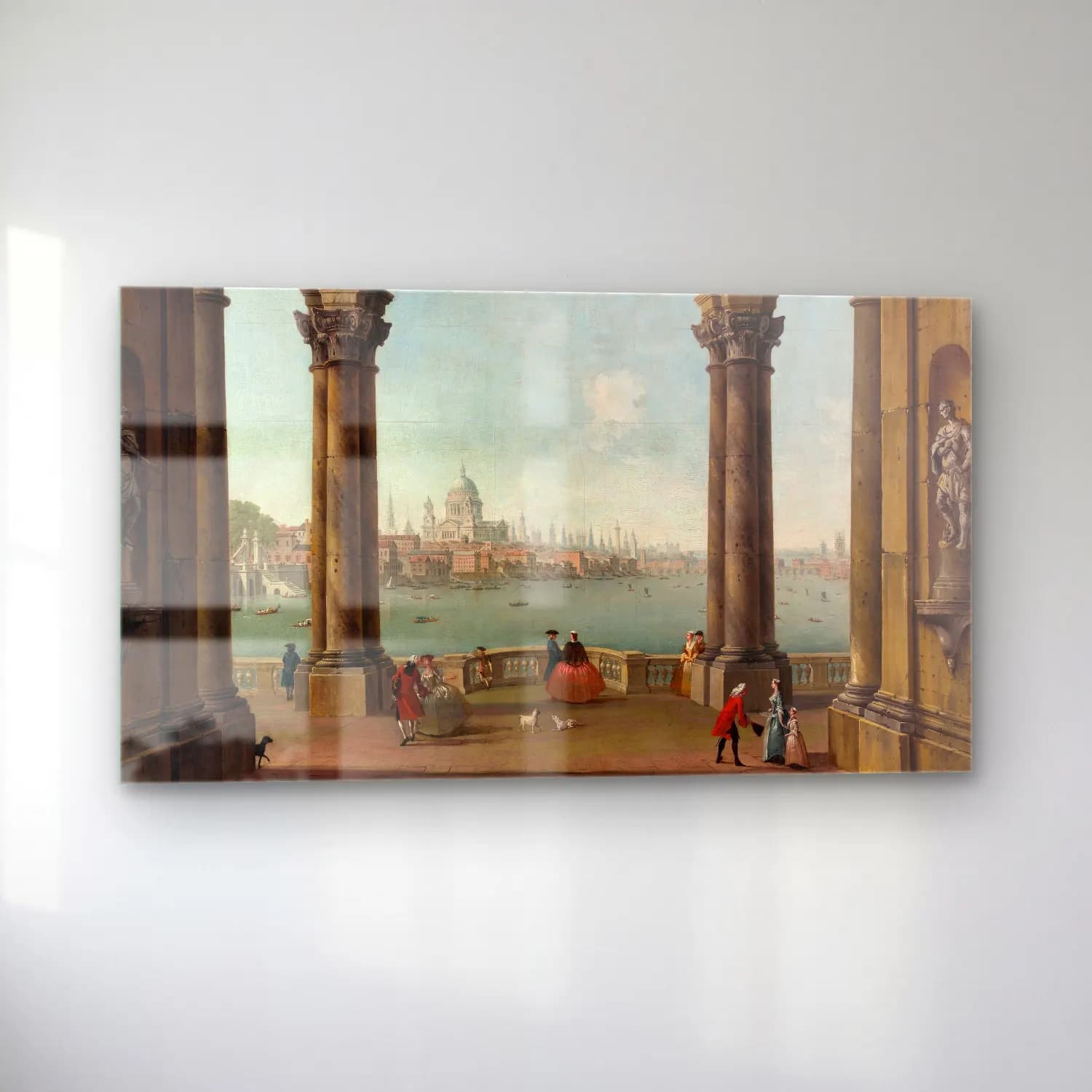 Antonio Joli – Capriccio with St. Paul’s and Old London Bridge cam tablo — sol açıdan görünüm