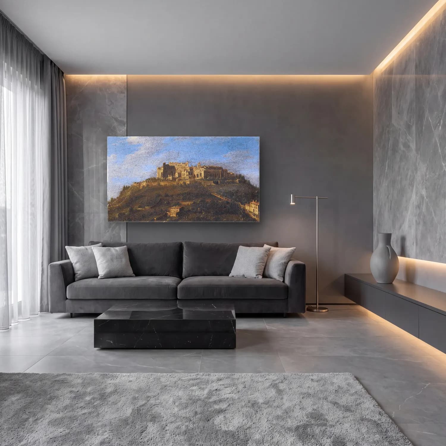 Antonio Joli – Monastery Di San Martino, Naples cam tablo — lüks salon duvarında