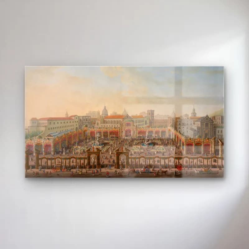 Antonio Joli – Naples, Piazza Trieste e Trento with a fair viewed from a… cam tablo — Antonio Joli – Naples, Piazza Trieste e Trento with a fair viewed from a… — vintage roma