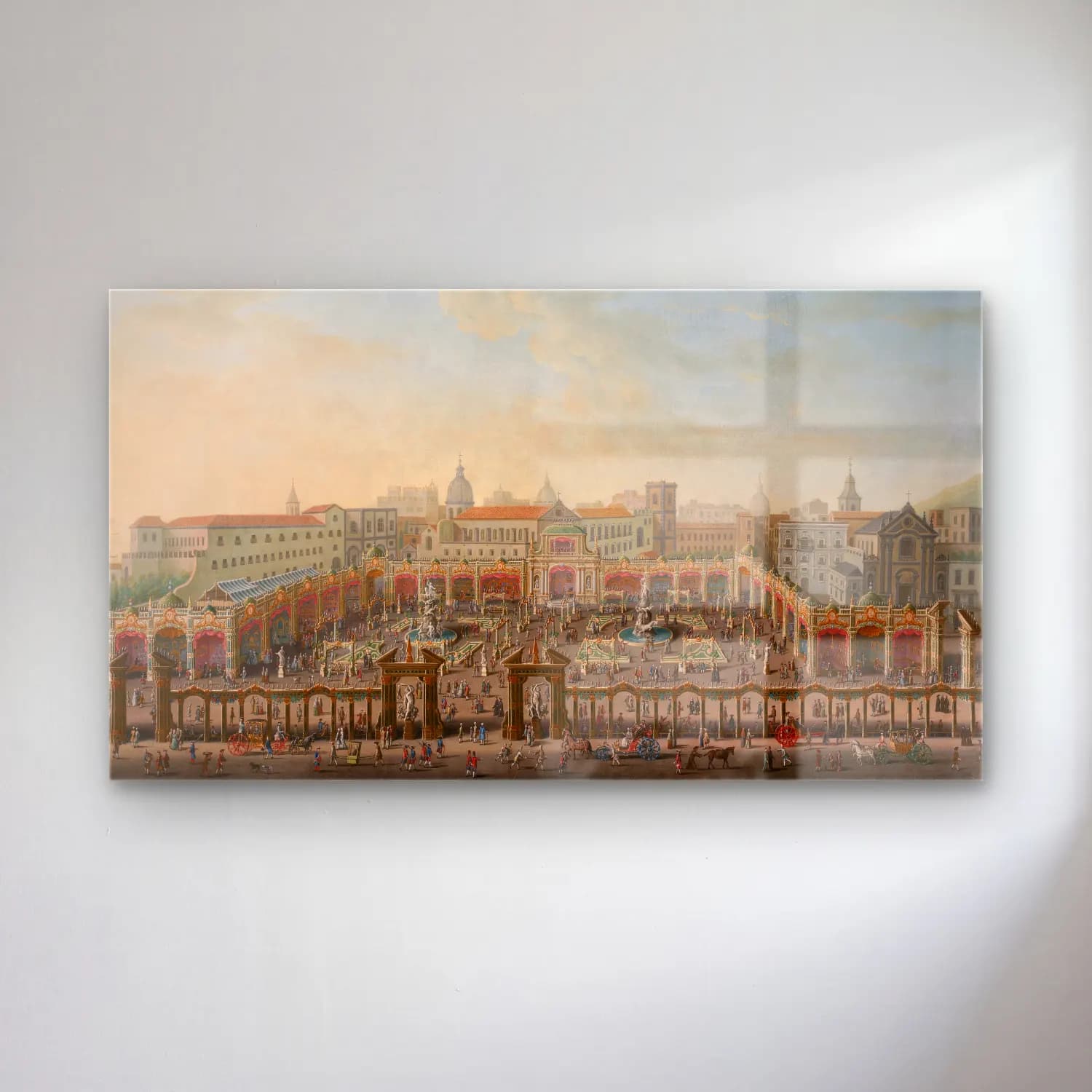 Antonio Joli – Naples, Piazza Trieste e Trento with a fair viewed from a… cam tablo — Antonio Joli – Naples, Piazza Trieste e Trento with a fair viewed from a… — vintage roma