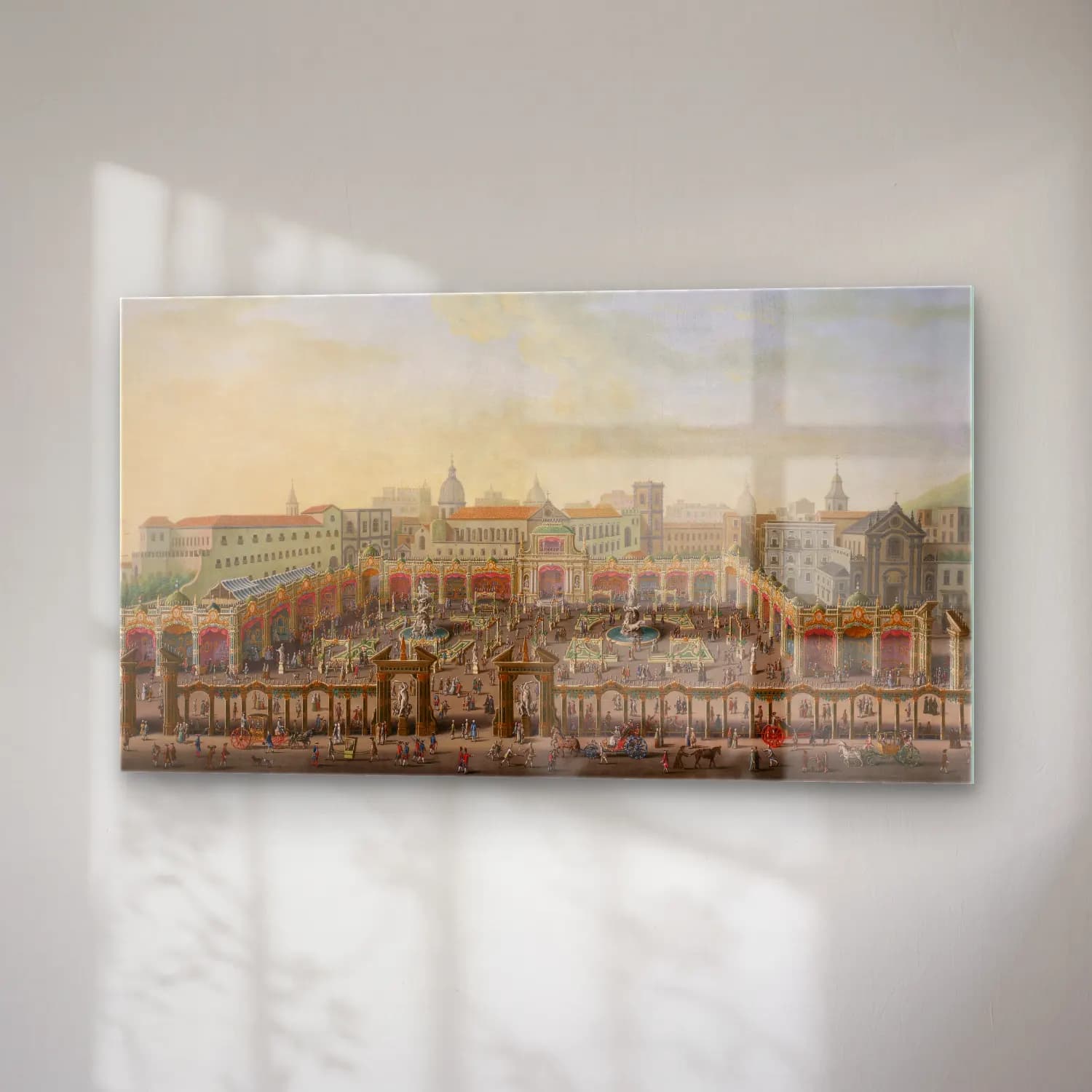 Antonio Joli – Naples, Piazza Trieste e Trento with a fair viewed from a… cam tablo — sağ açıdan görünüm