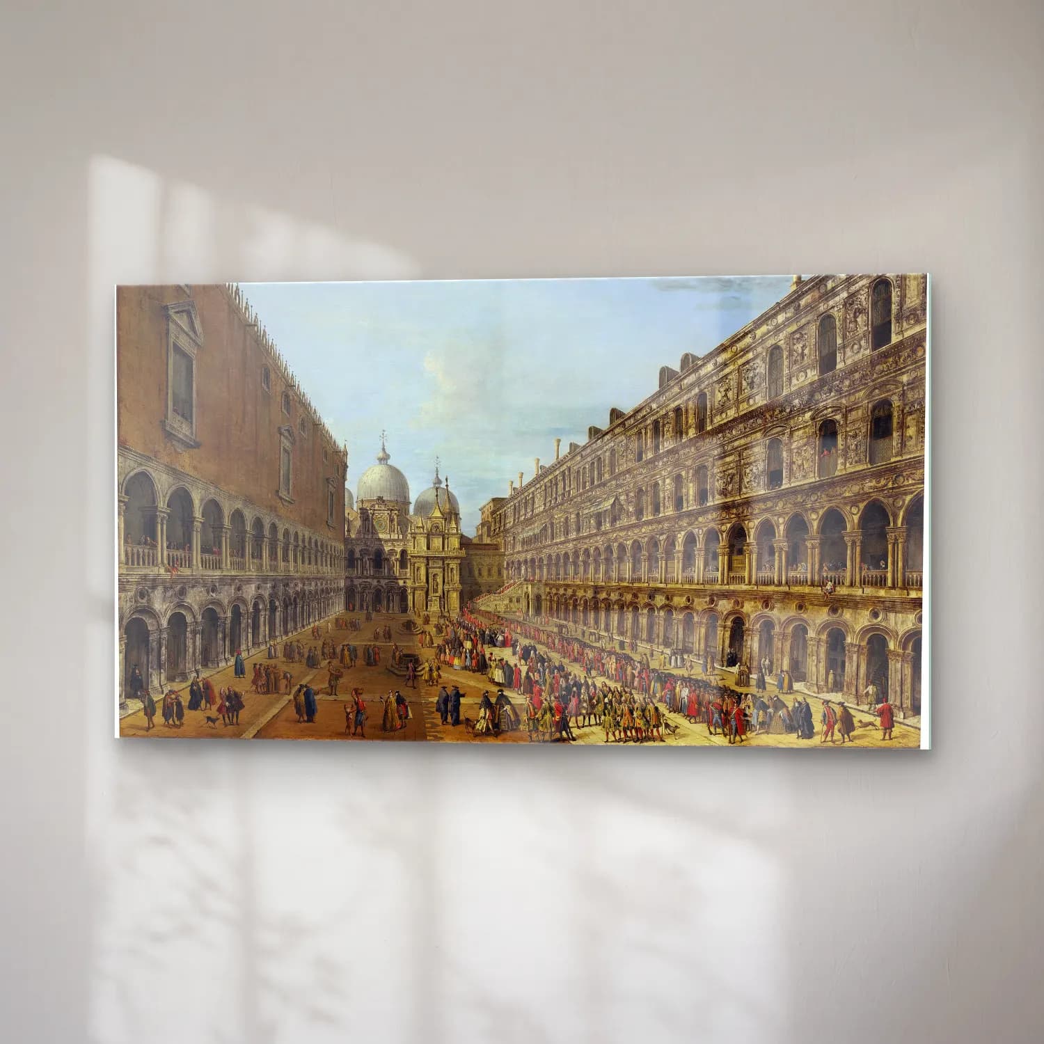 Antonio Joli – Procession in the Courtyard of the Ducal Palace,Venice cam tablo — sağ açıdan görünüm