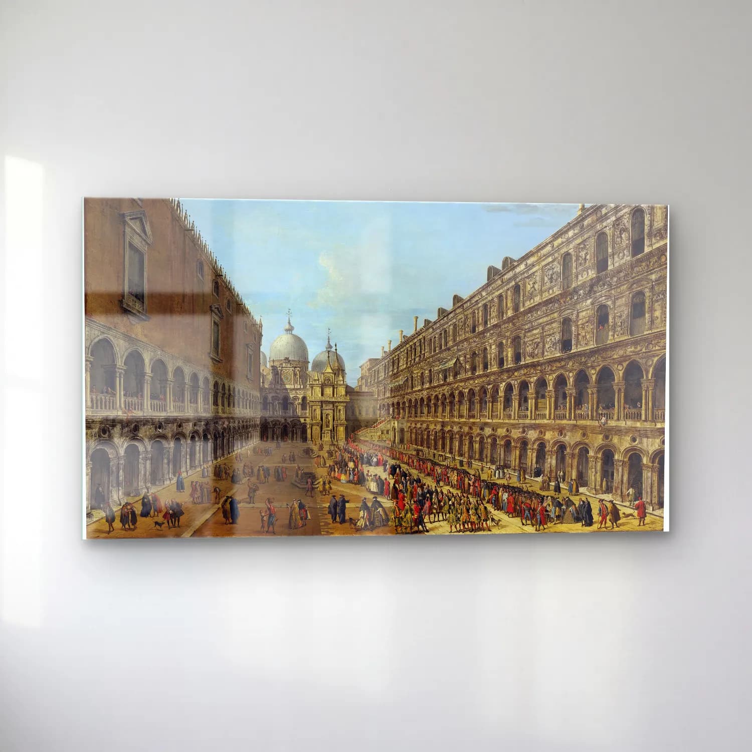Antonio Joli – Procession in the Courtyard of the Ducal Palace,Venice cam tablo — sol açıdan görünüm