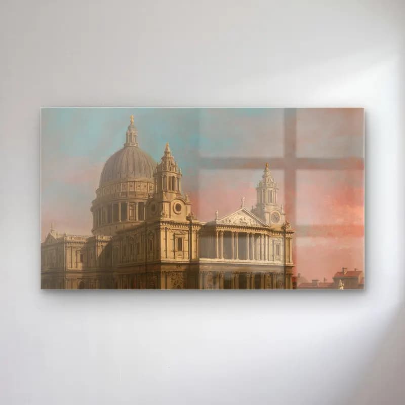 Yağlı Boya Katedral – Pastel Tonlar cam tablo — Yağlı Boya Katedral – Pastel Tonlar — yağlı boya katedral