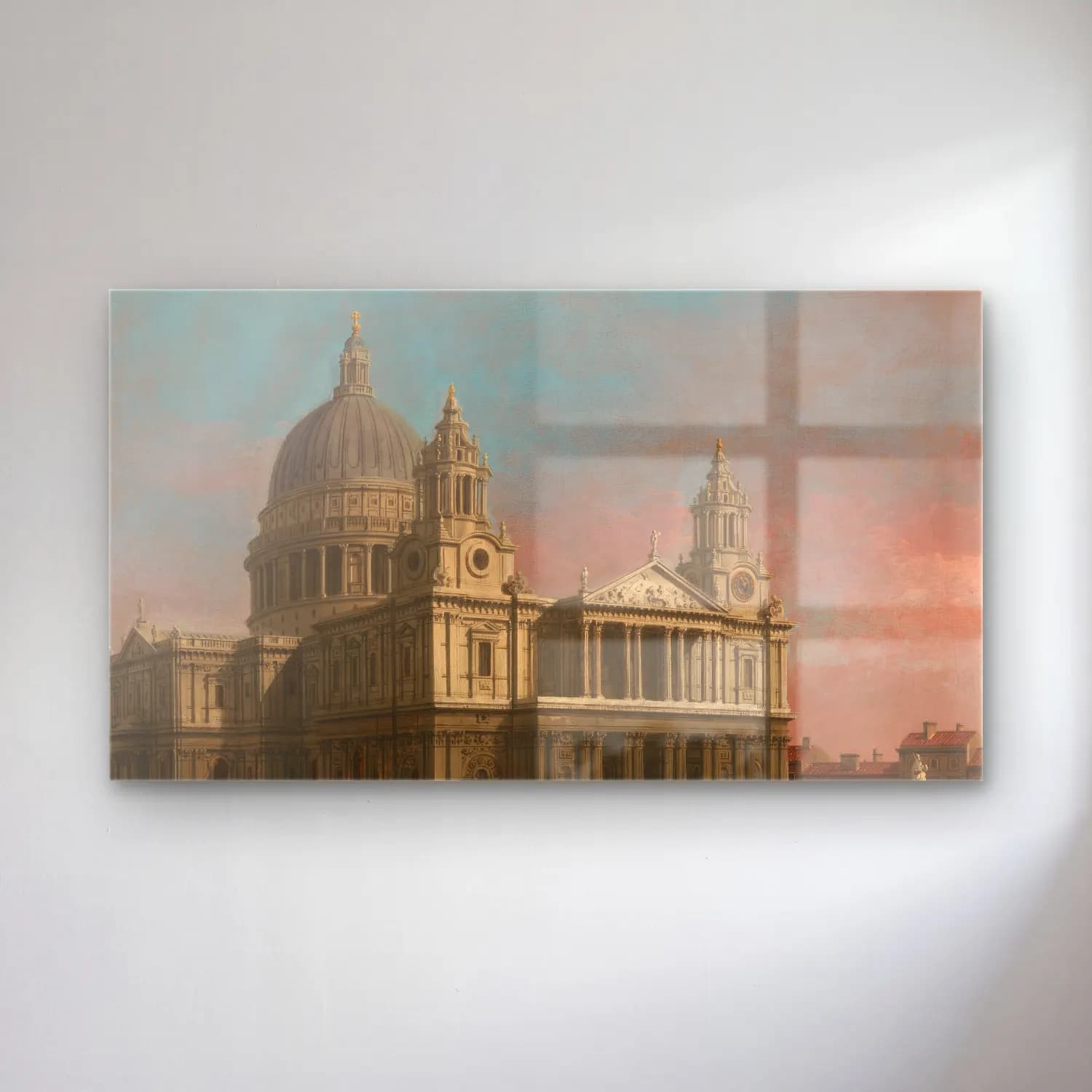 Yağlı Boya Katedral – Pastel Tonlar cam tablo — Yağlı Boya Katedral – Pastel Tonlar — yağlı boya katedral