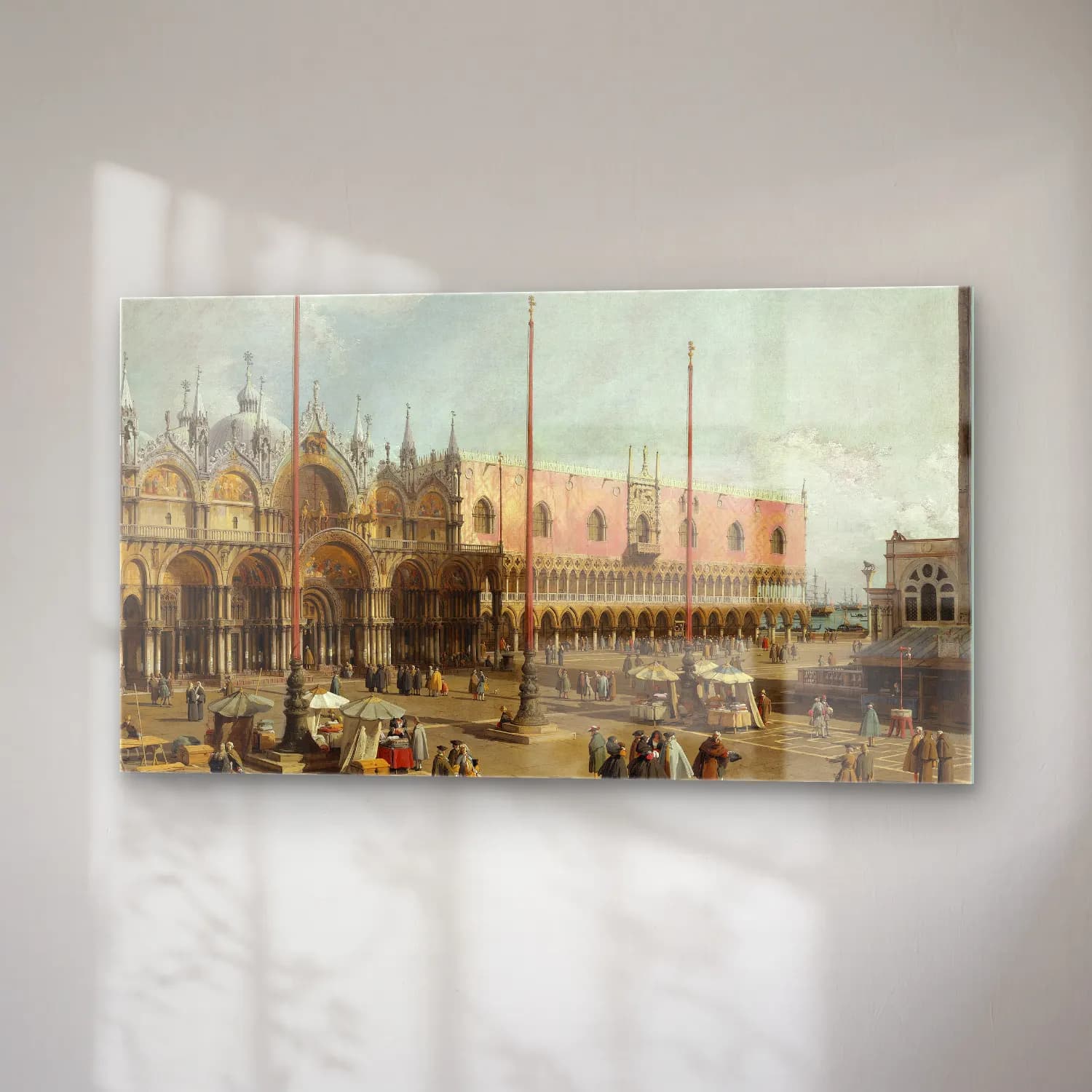 Yağlı Boya Katedral – Pembe Tonlar cam tablo — sağ açıdan görünüm