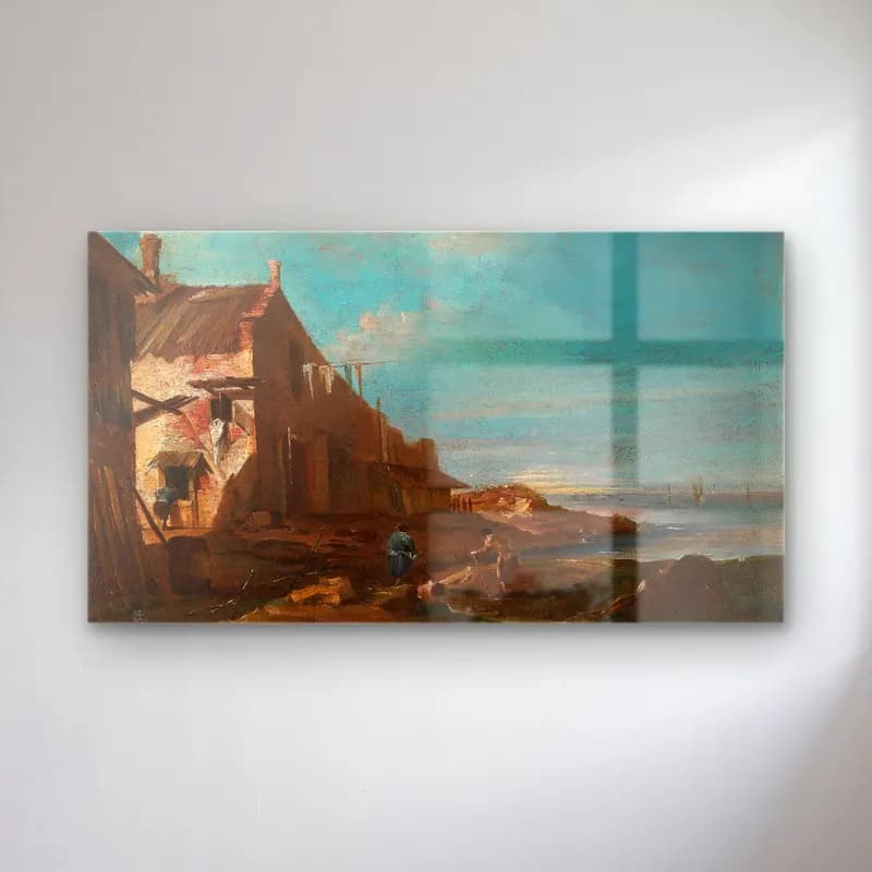 Francesco Guardi – A Coastal Architectural Capriccio cam tablo — Francesco Guardi – A Coastal Architectural Capriccio — yağlı boya i̇talyan sahili